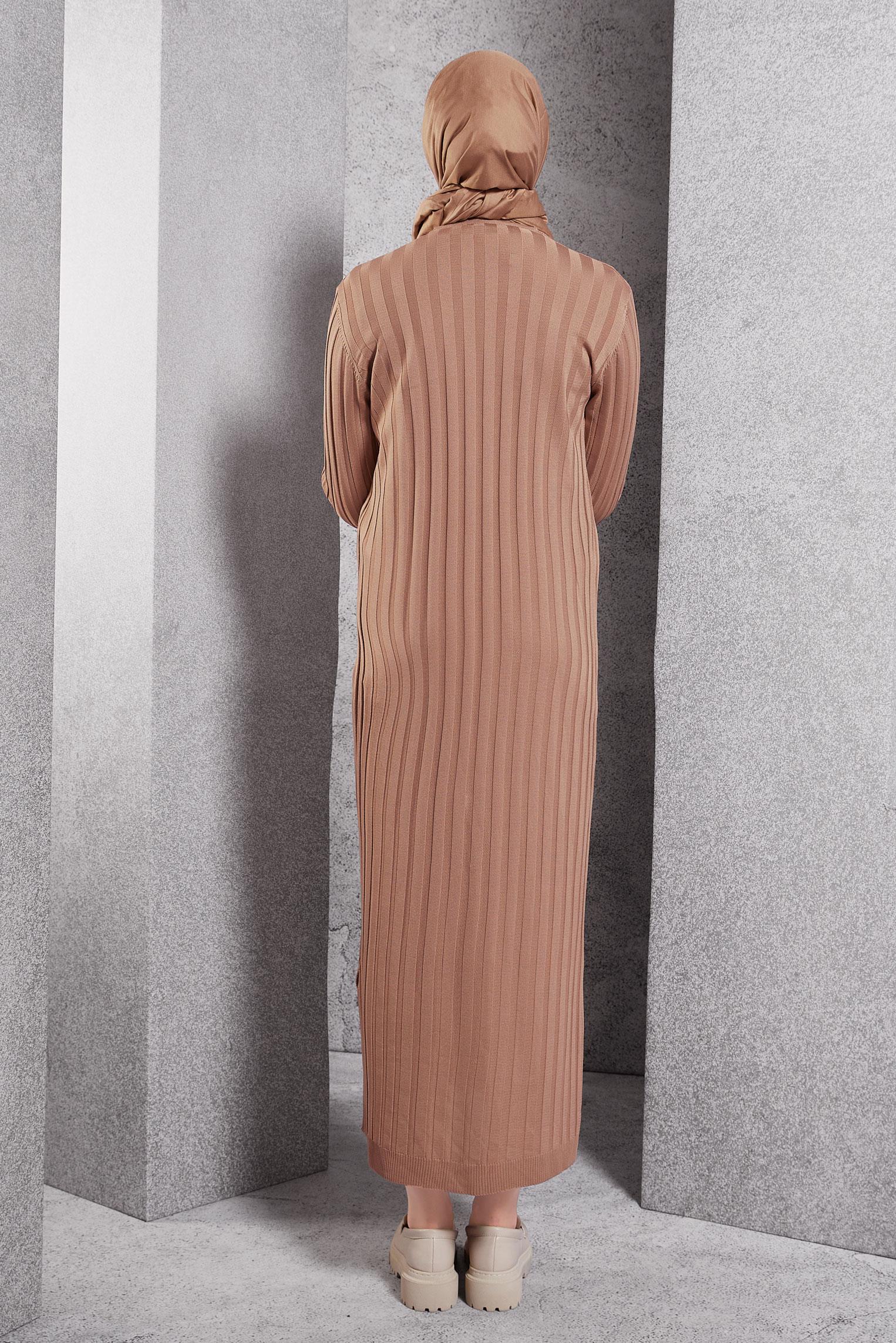 Hijab clothing BROWN LONG KNITWEAR CARDIGAN 45017