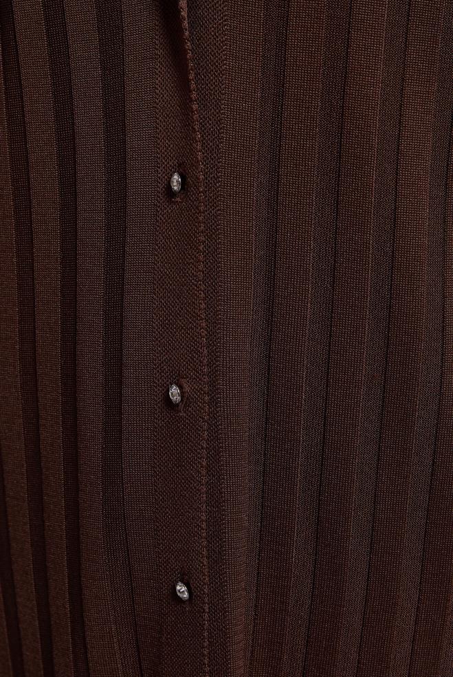 Hijab clothing BROWN LONG KNITWEAR CARDIGAN 45017 - ALVİNA