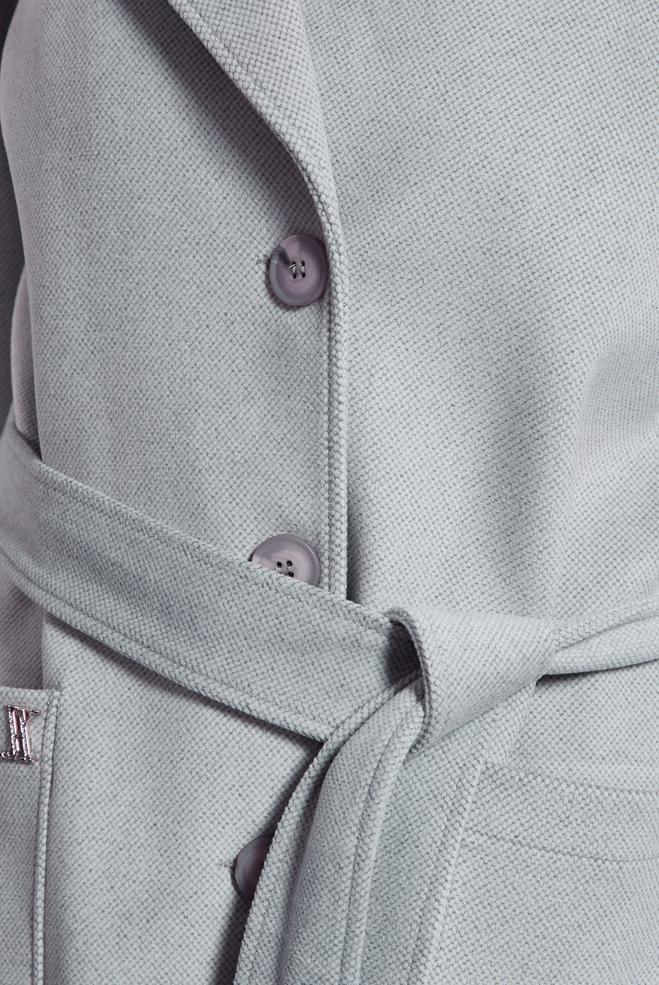 Tesettür giyim GRİ KUŞAKLI KABAN 90500 - ALVİNA