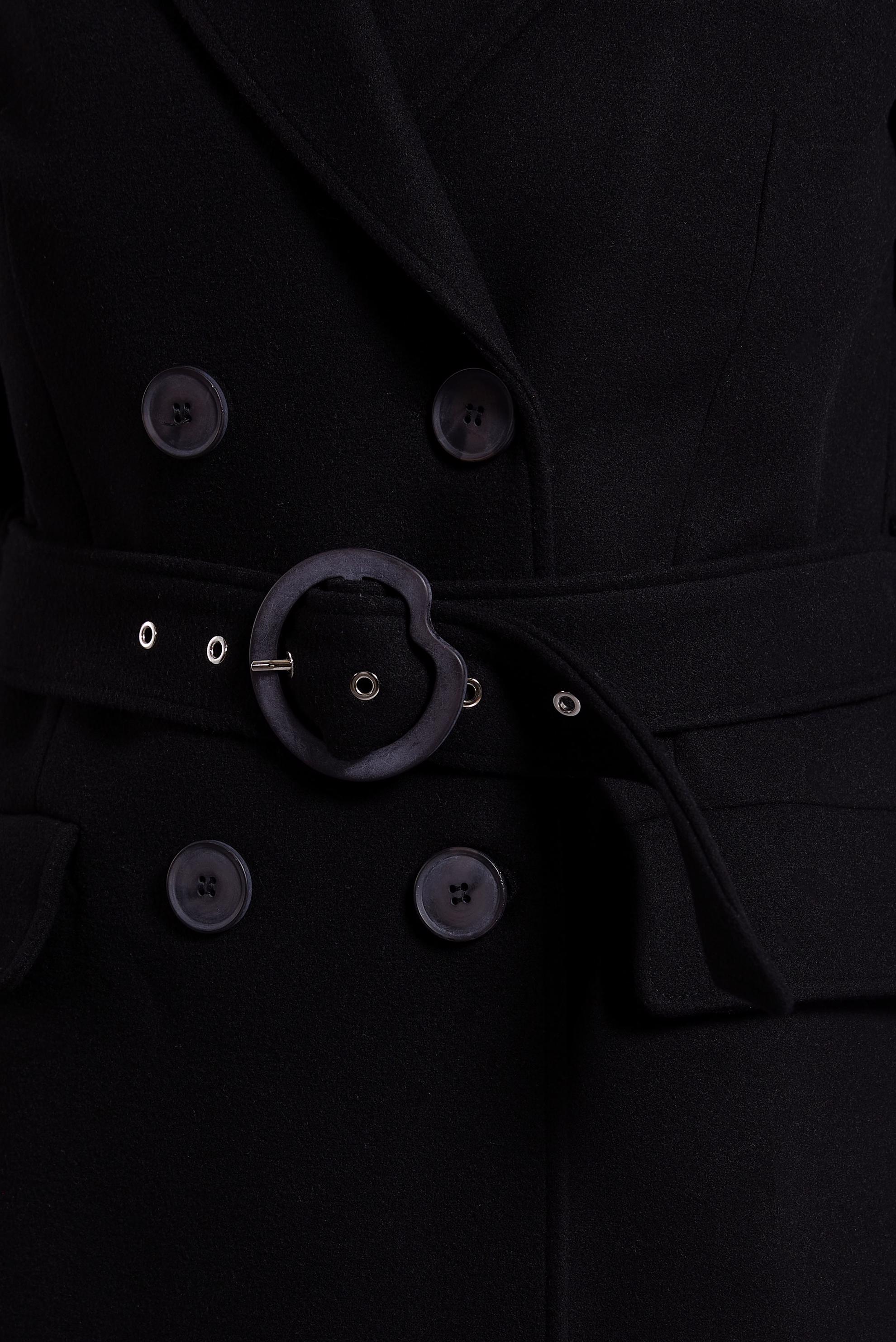 Tesettür giyim SİYAH KEMERLİ KABAN 90504