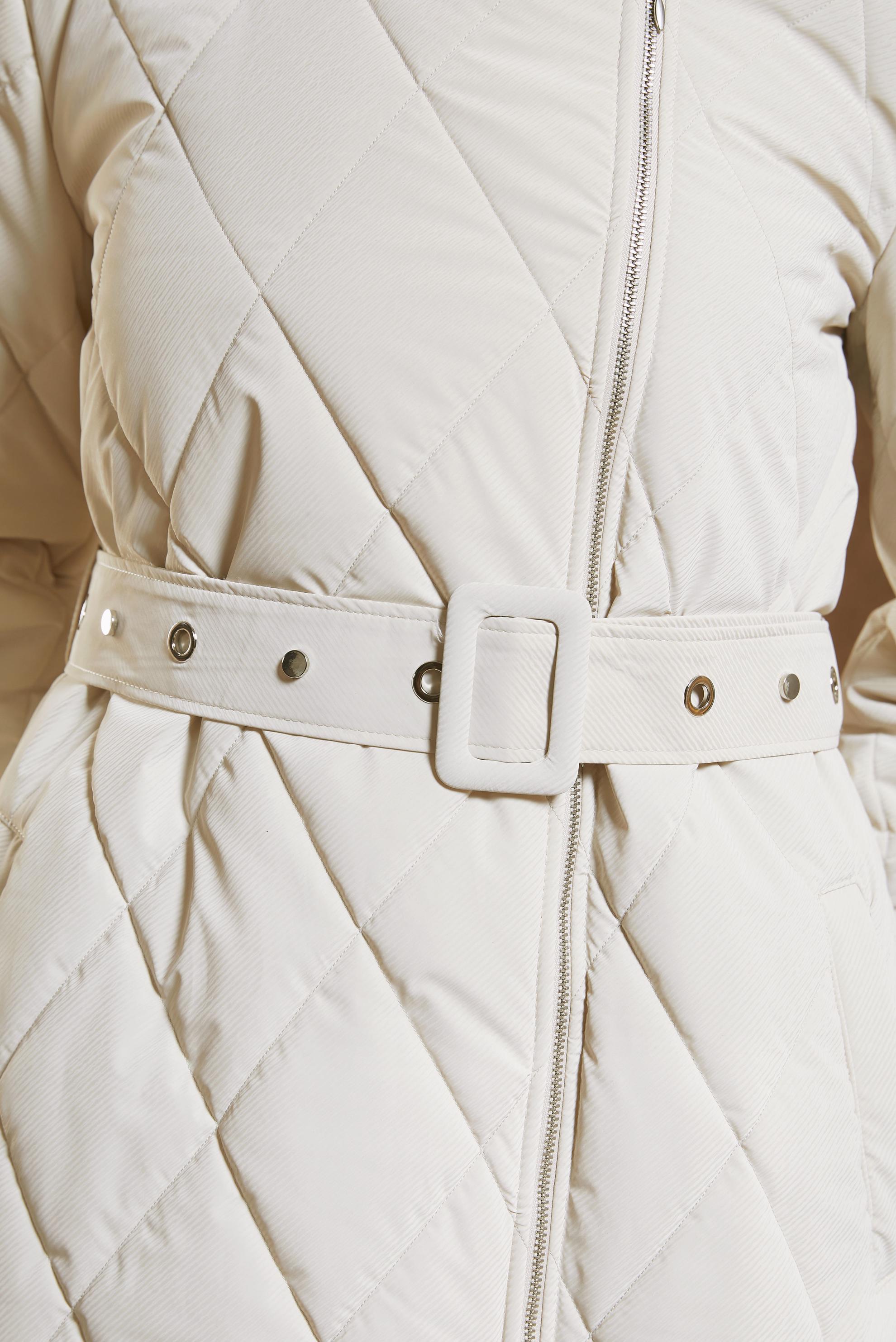 Hijab clothing BEIGE BELTED HOODED COAT 90507