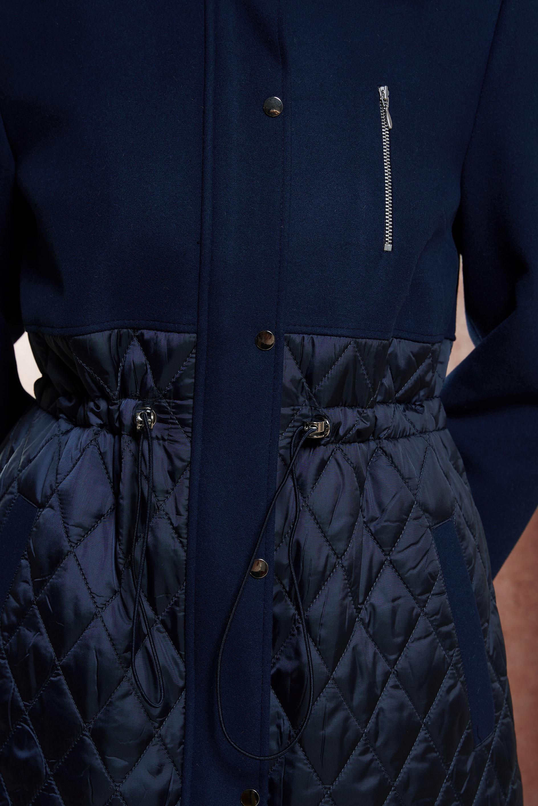 Tesettür giyim LACİVERT KAPÜŞONU KÜRKLÜ KABAN 90508