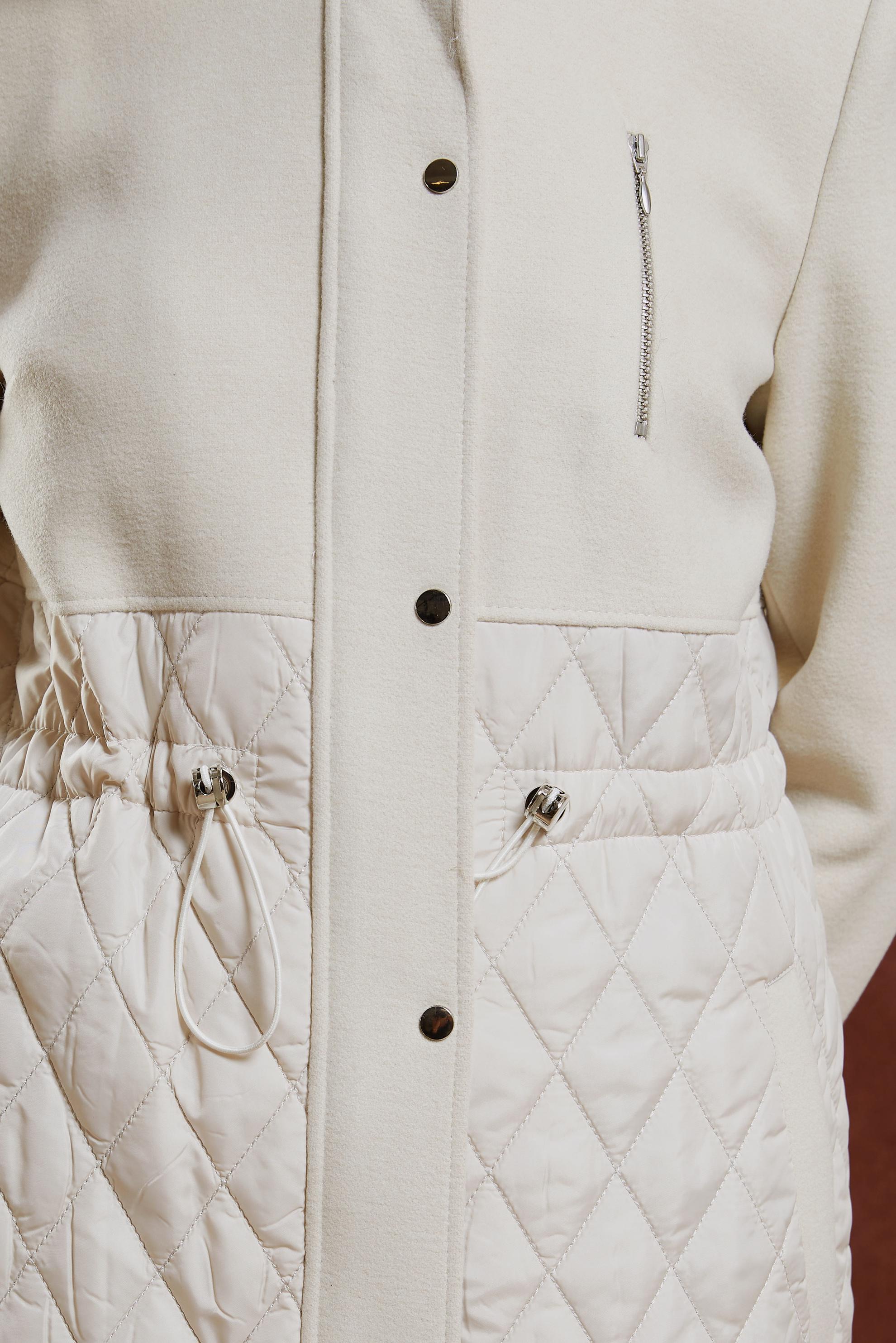 Tesettür giyim BEJ KAPÜŞONU KÜRKLÜ KABAN 90508