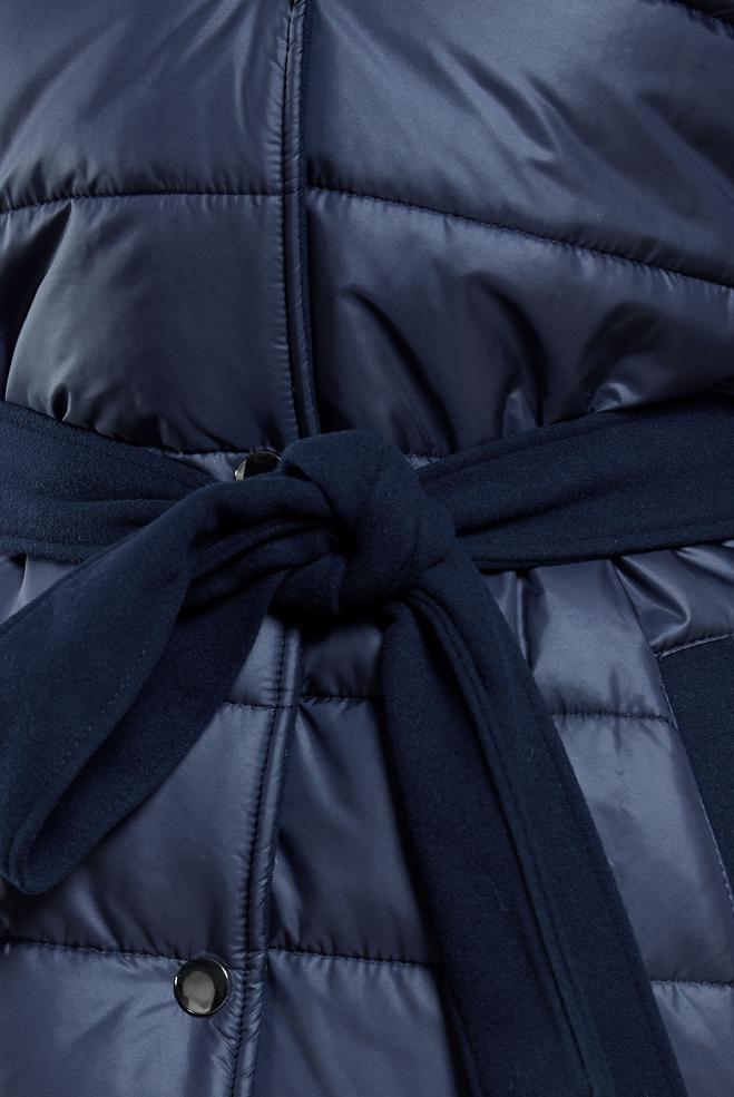 Tesettür giyim LACİVERT KUŞAKLI KAPÜŞONLU KABAN 90509 - ALVİNA