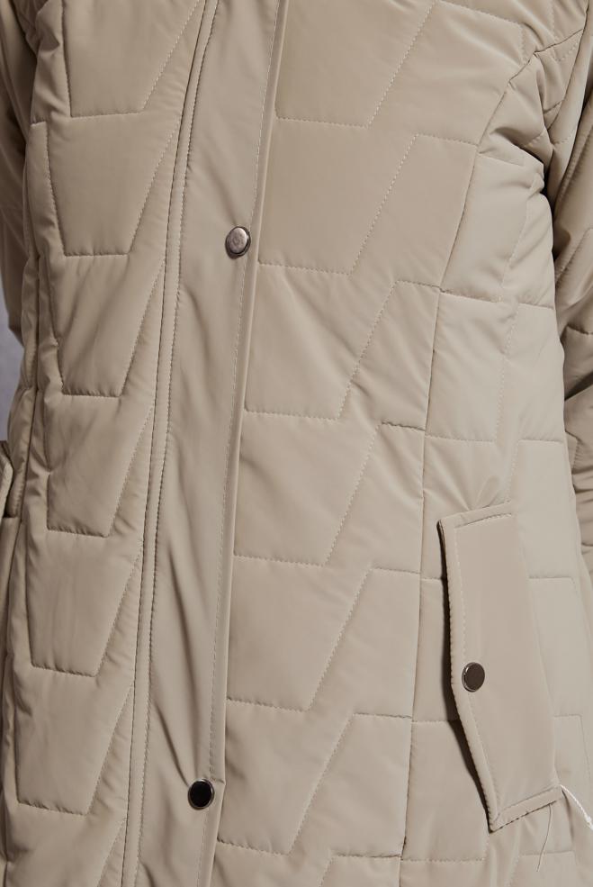 Hijab clothing BEIGE DETACHABLE HOODED COAT 90510 - ALVİNA