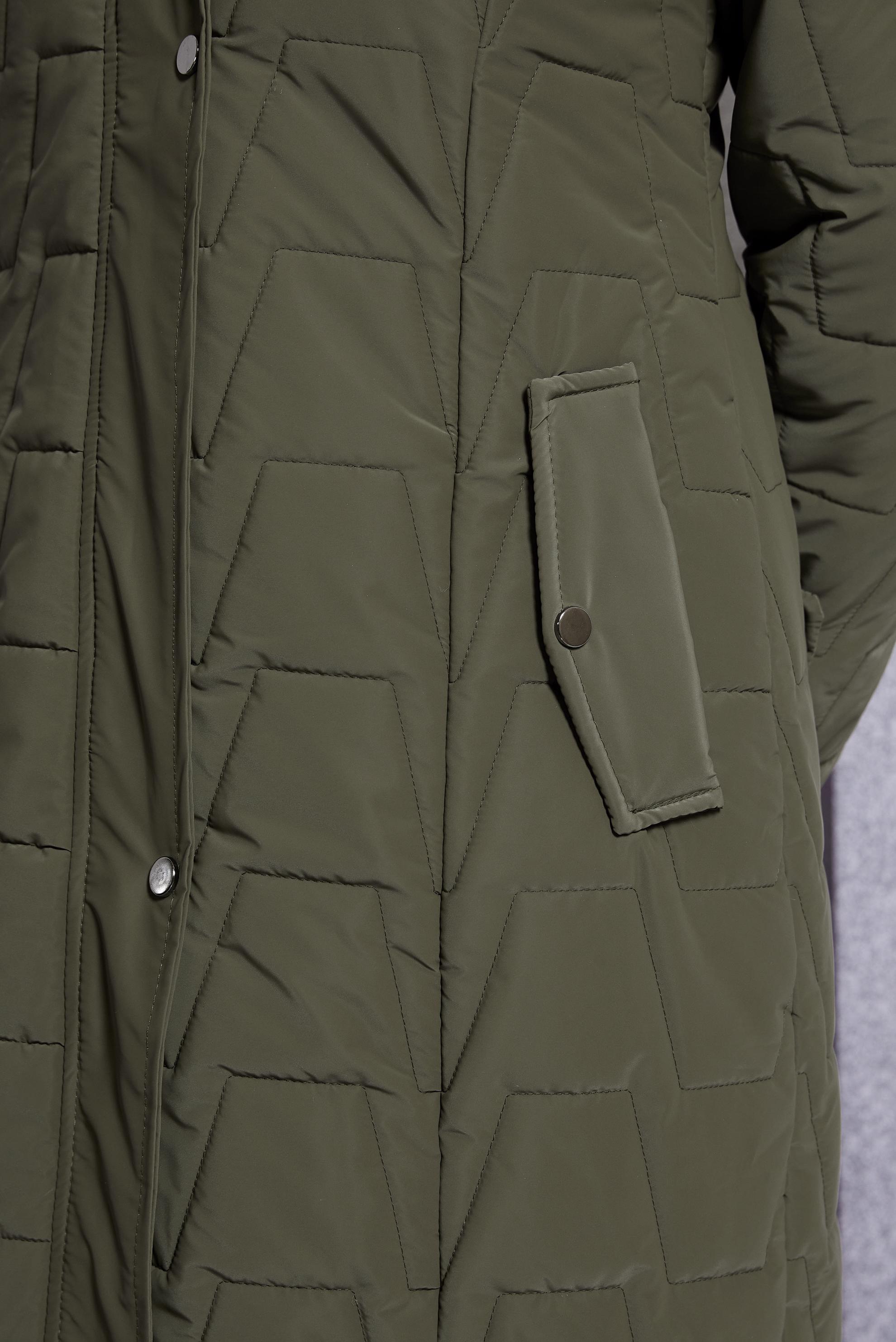 Tesettür giyim HAKİ ÇIKARILABİLİR KAPÜŞONLU KABAN 90510