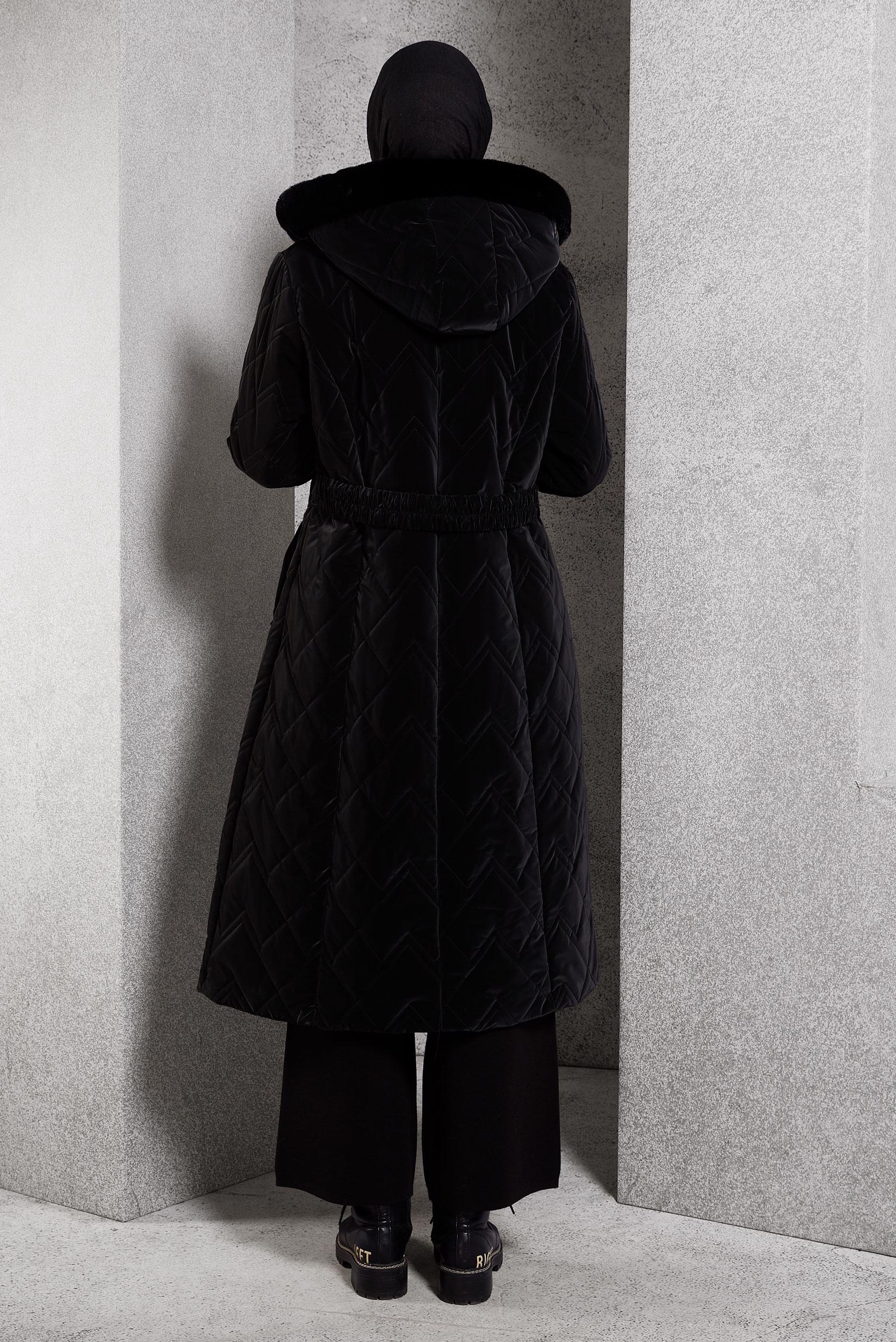 Vêtements hijab NOIR MANTEAU À CAPUCHE 90517