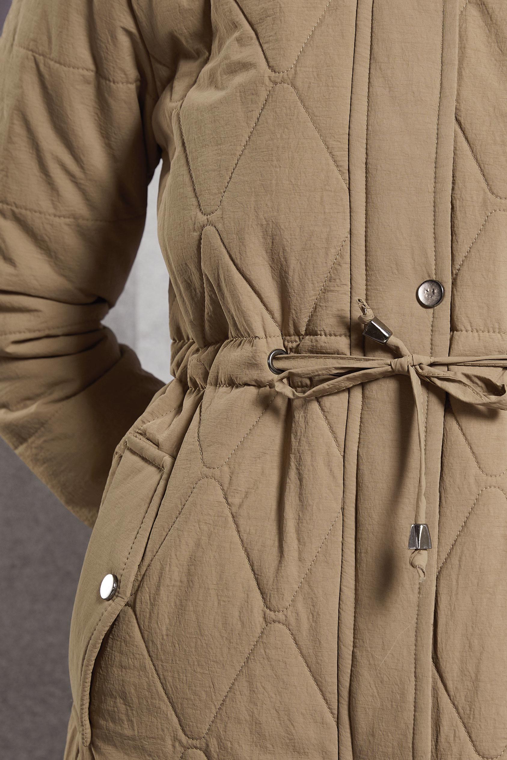 Tesettür giyim KAHVE KAPÜŞONU KÜRKLÜ KABAN 90518