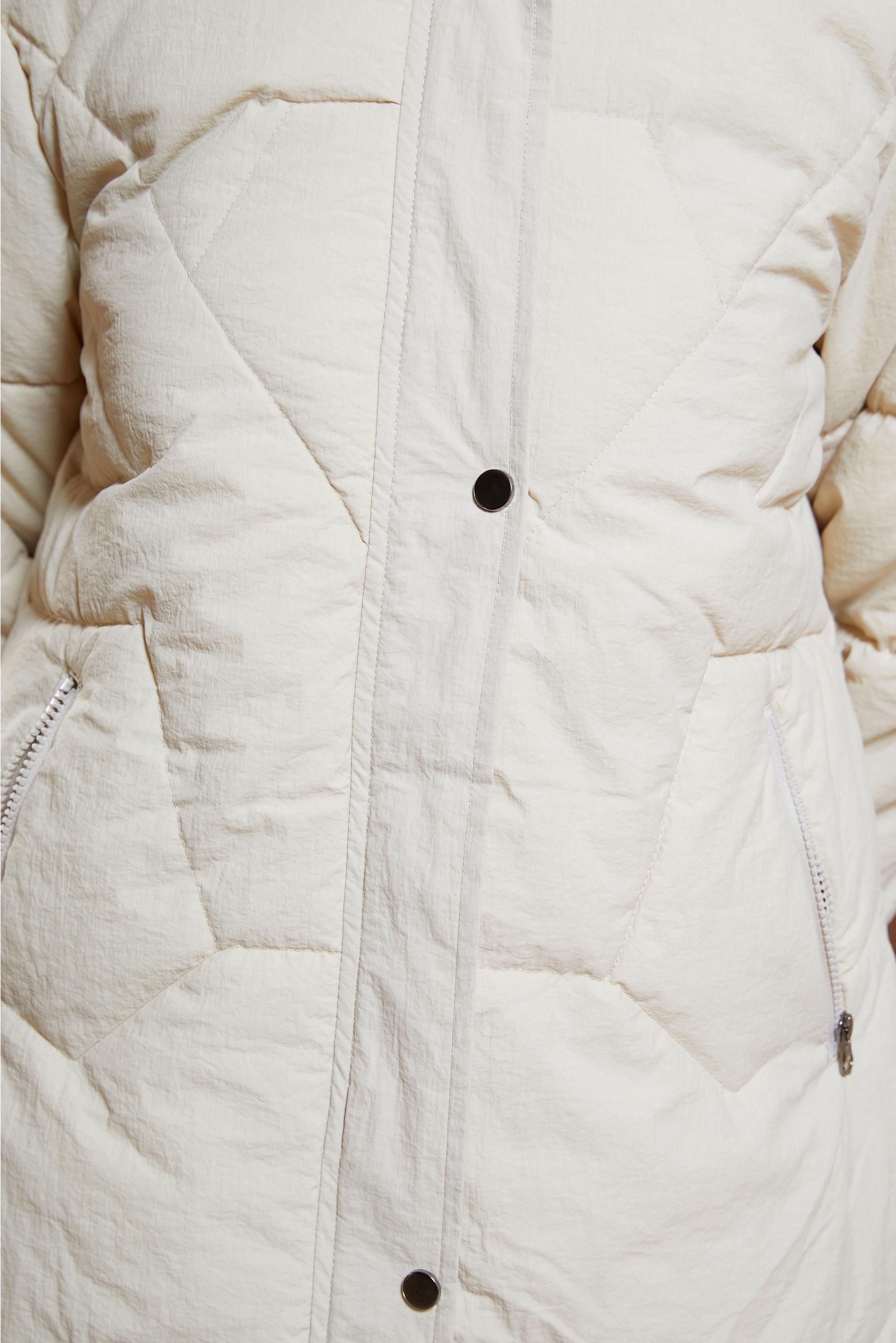 Tesettür giyim BEJ KAPÜŞONLU KABAN 90519