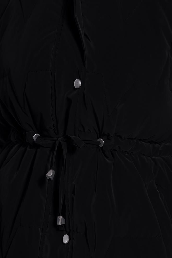 Hijab clothing BLACK DETACHABLE HOODED COAT 90520 - ALVİNA