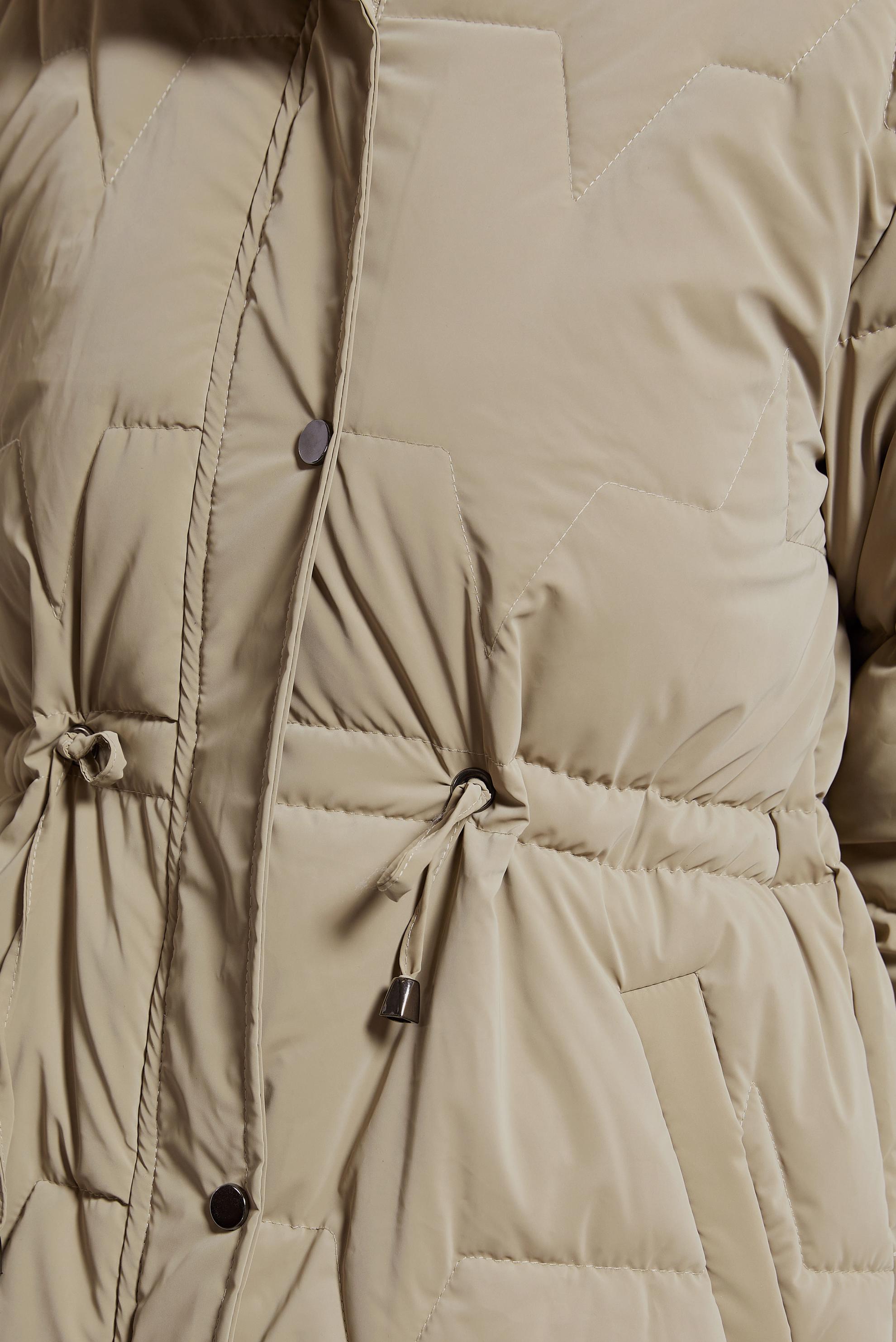 Tesettür giyim BEJ ÇIKARILABİLİR KAPÜŞONLU KABAN 90520