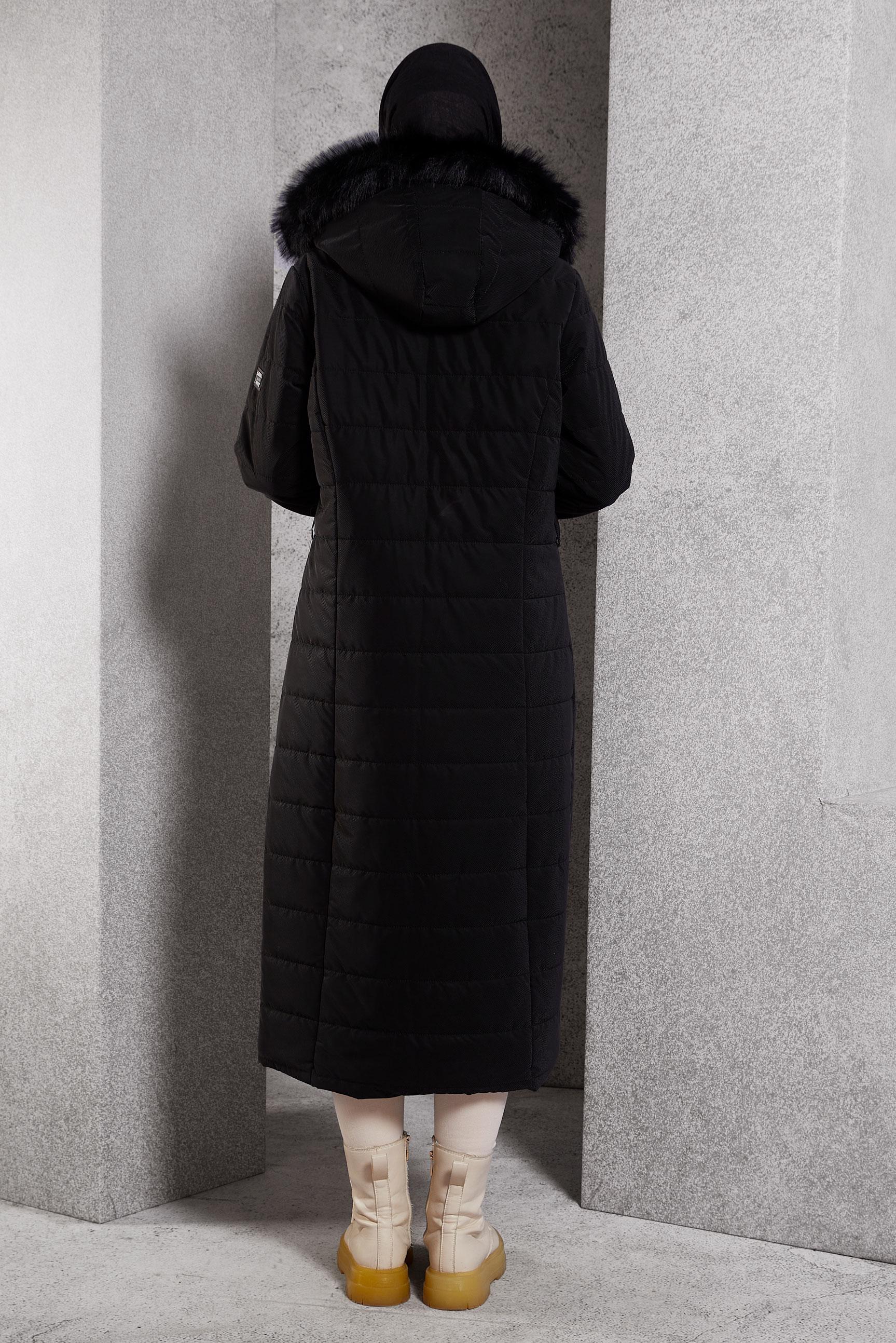 Vêtements hijab NOIR MANTEAU À CAPUCHE 90521