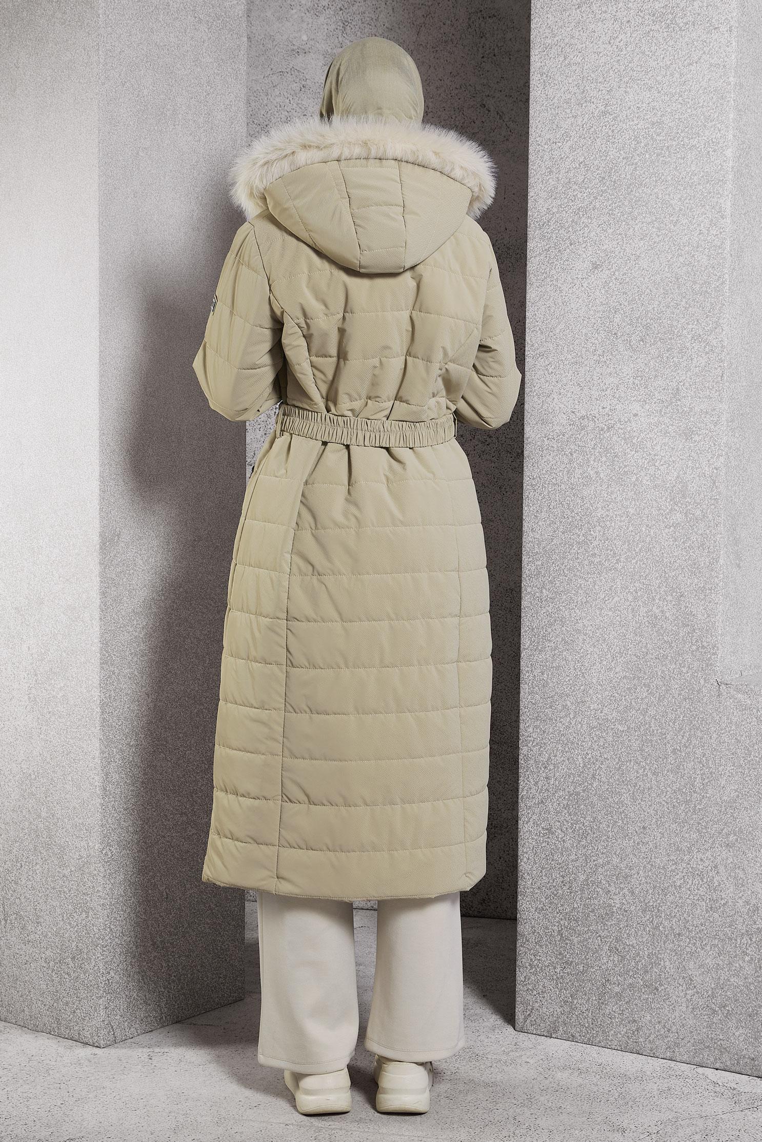 Vêtements hijab BEIGE MANTEAU À CAPUCHE 90521