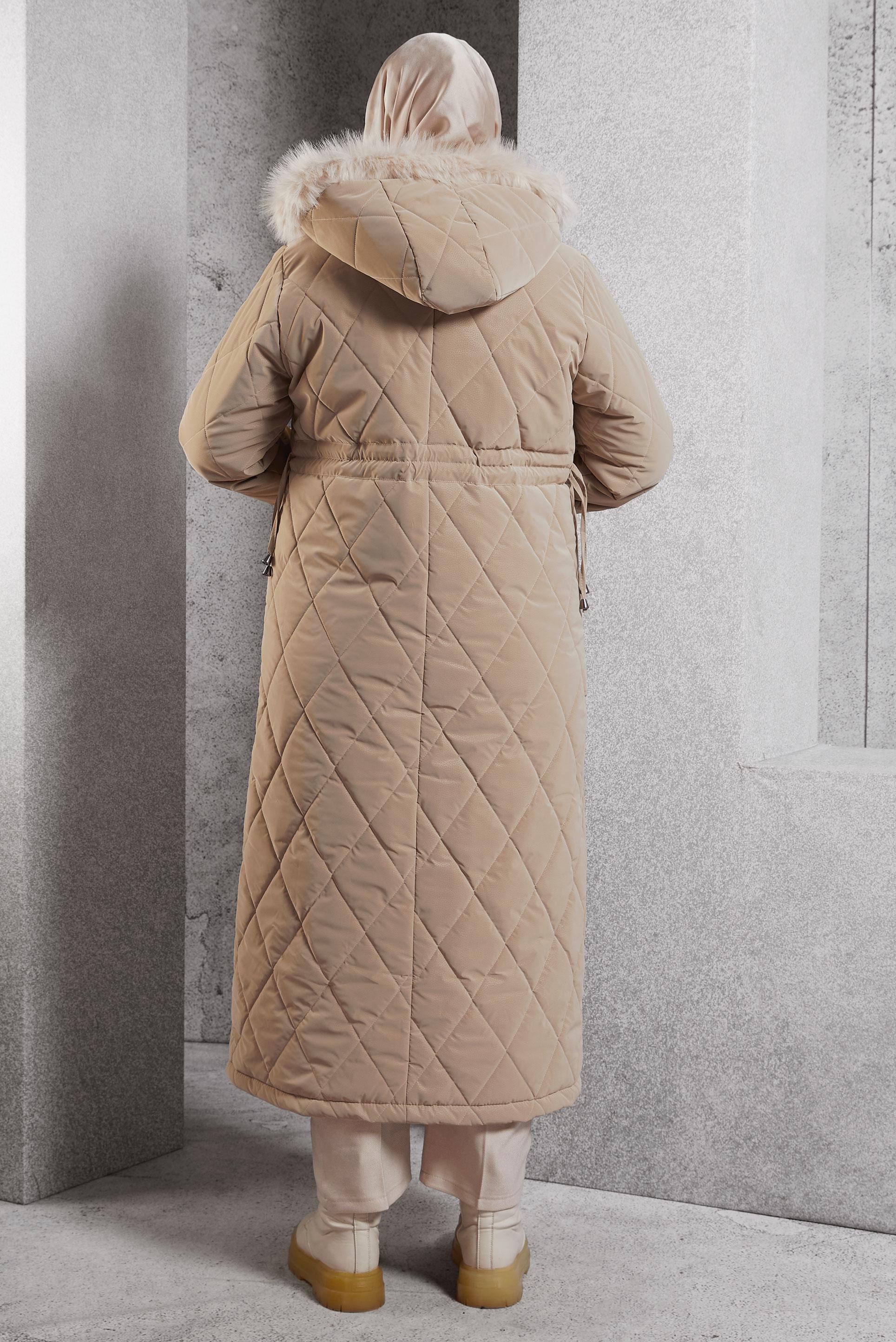 Vêtements hijab BEIGE MANTEAU À CAPUCHE 90522