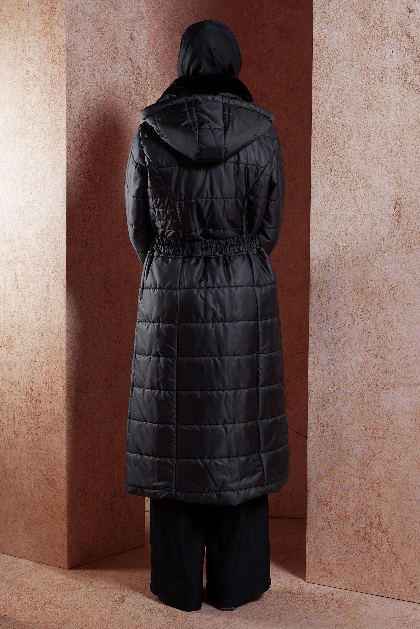 Vêtements hijab NOIR MANTEAU À CAPUCHE 90524