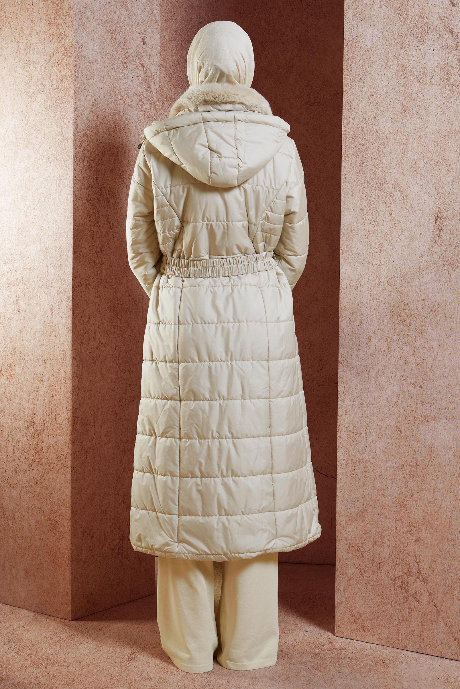 Vêtements hijab BEIGE MANTEAU À CAPUCHE 90524