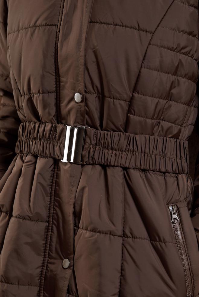 Vêtements hijab BRUN MANTEAU À CAPUCHE 90524 - ALVİNA