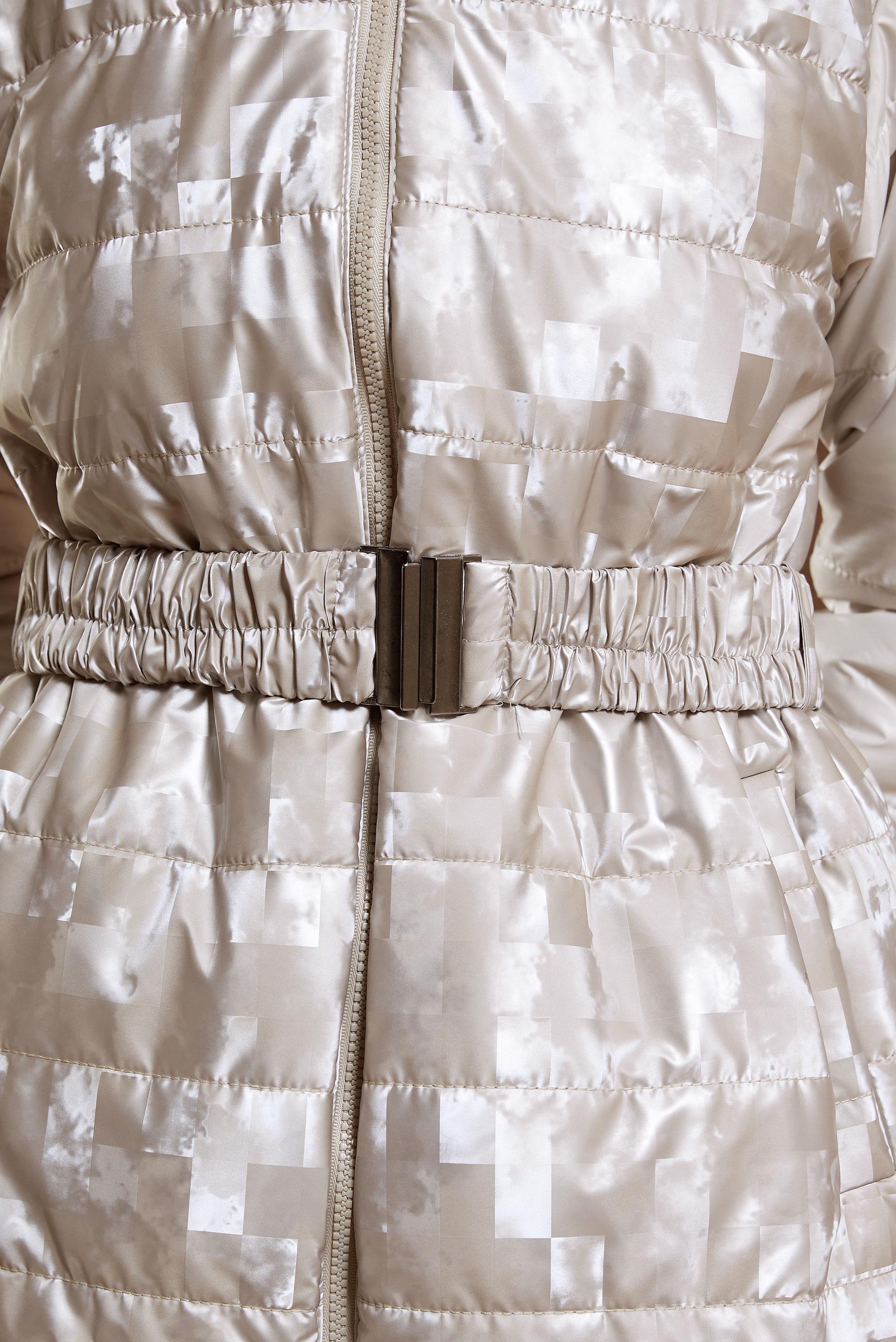 Tesettür giyim BEJ DESENLİ KEMERLİ KABAN 90525