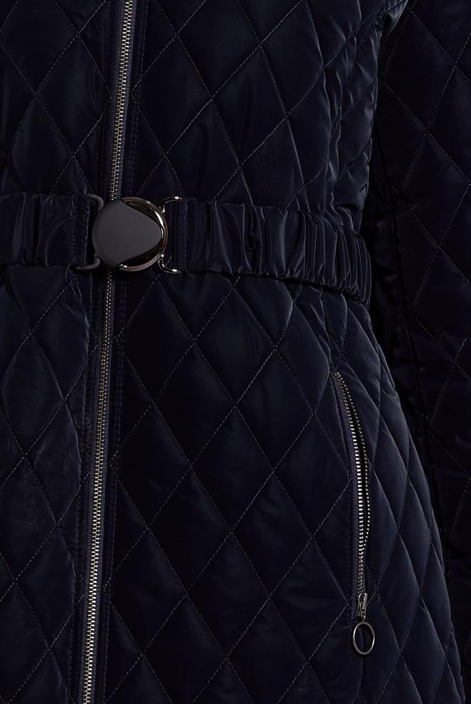 Vêtements hijab BLEU MARINE MANTEAU À CAPUCHE ET CEINTURE 90532 - ALVİNA