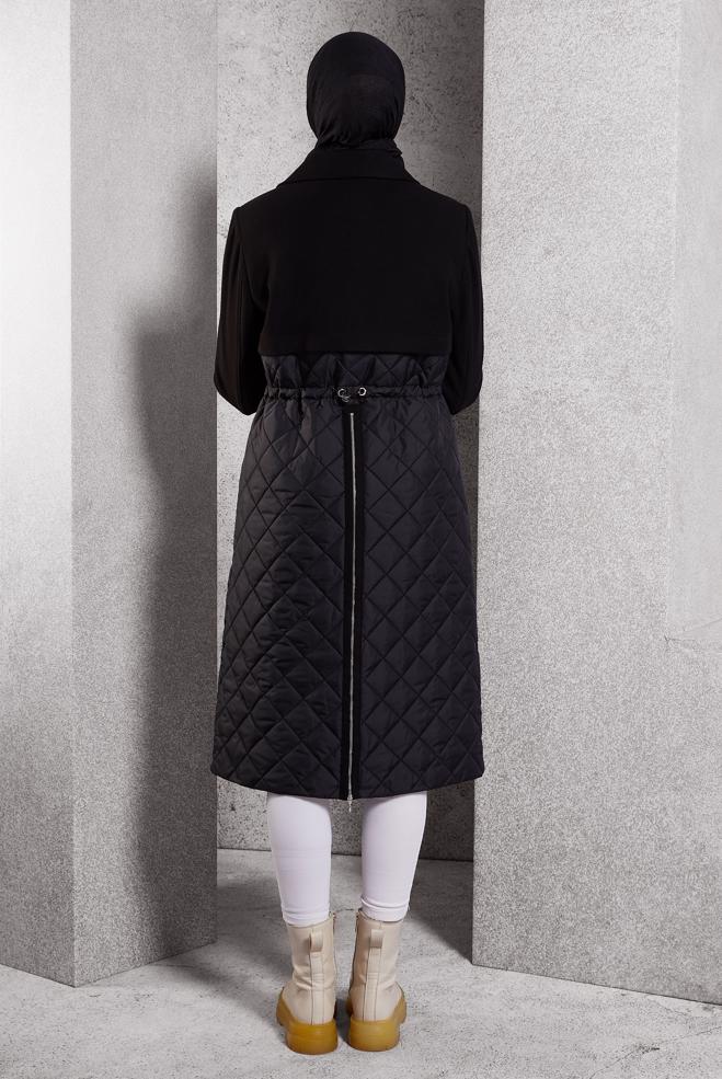 Hijab clothing BLACK QUILTED COAT 90533 - ALVİNA