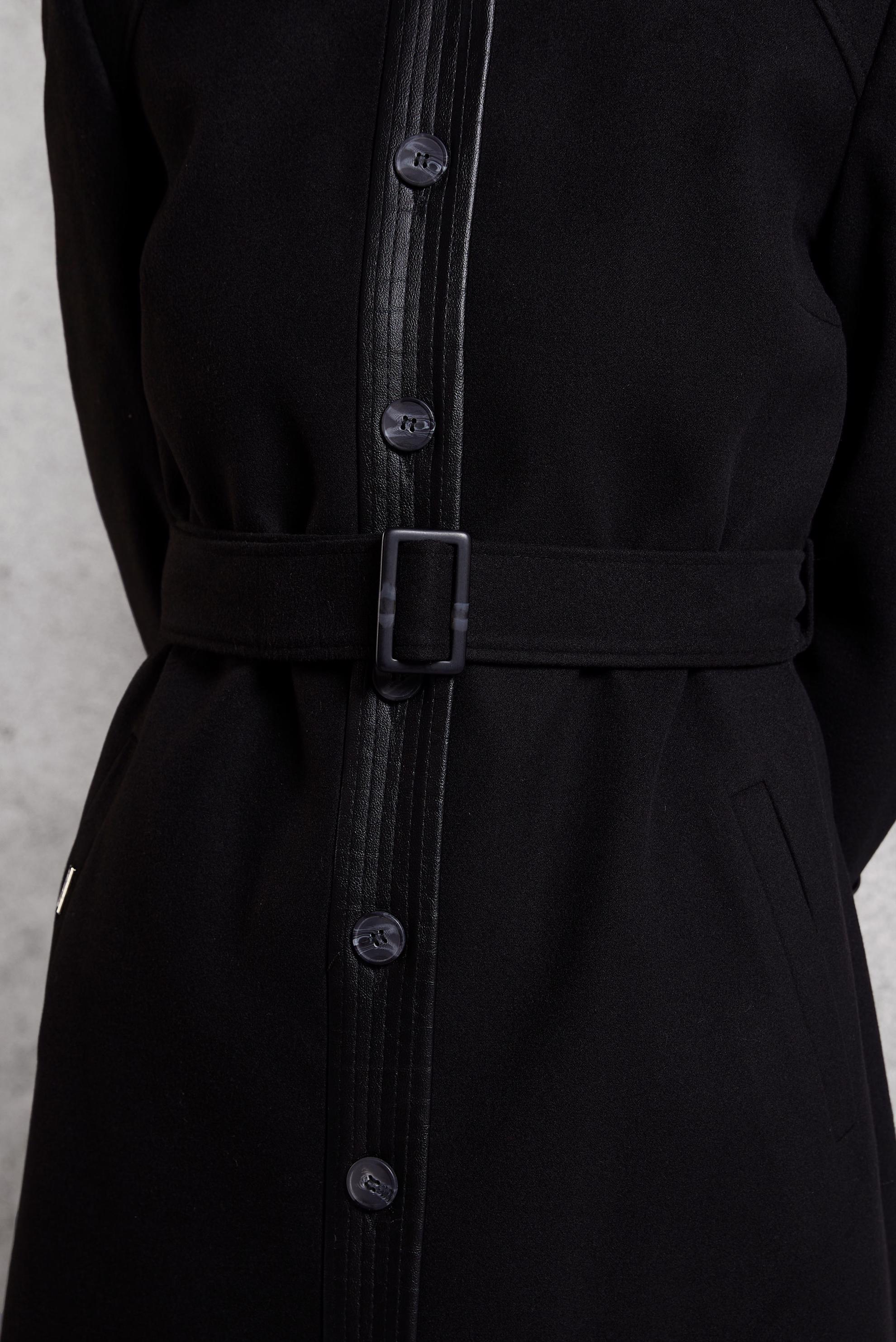 Vêtements hijab NOIR MANTEAU CEINTURÉ 90535