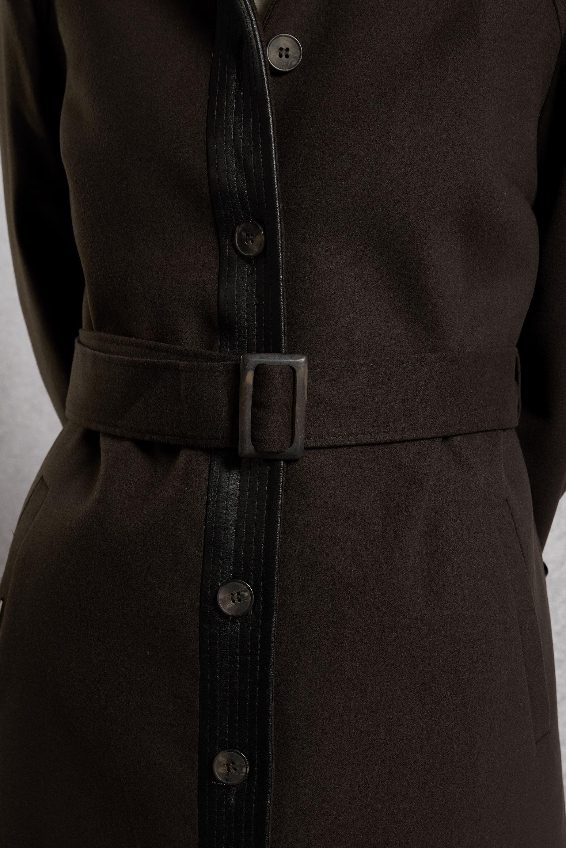 Tesettür giyim KAHVE KEMERLİ KABAN 90535