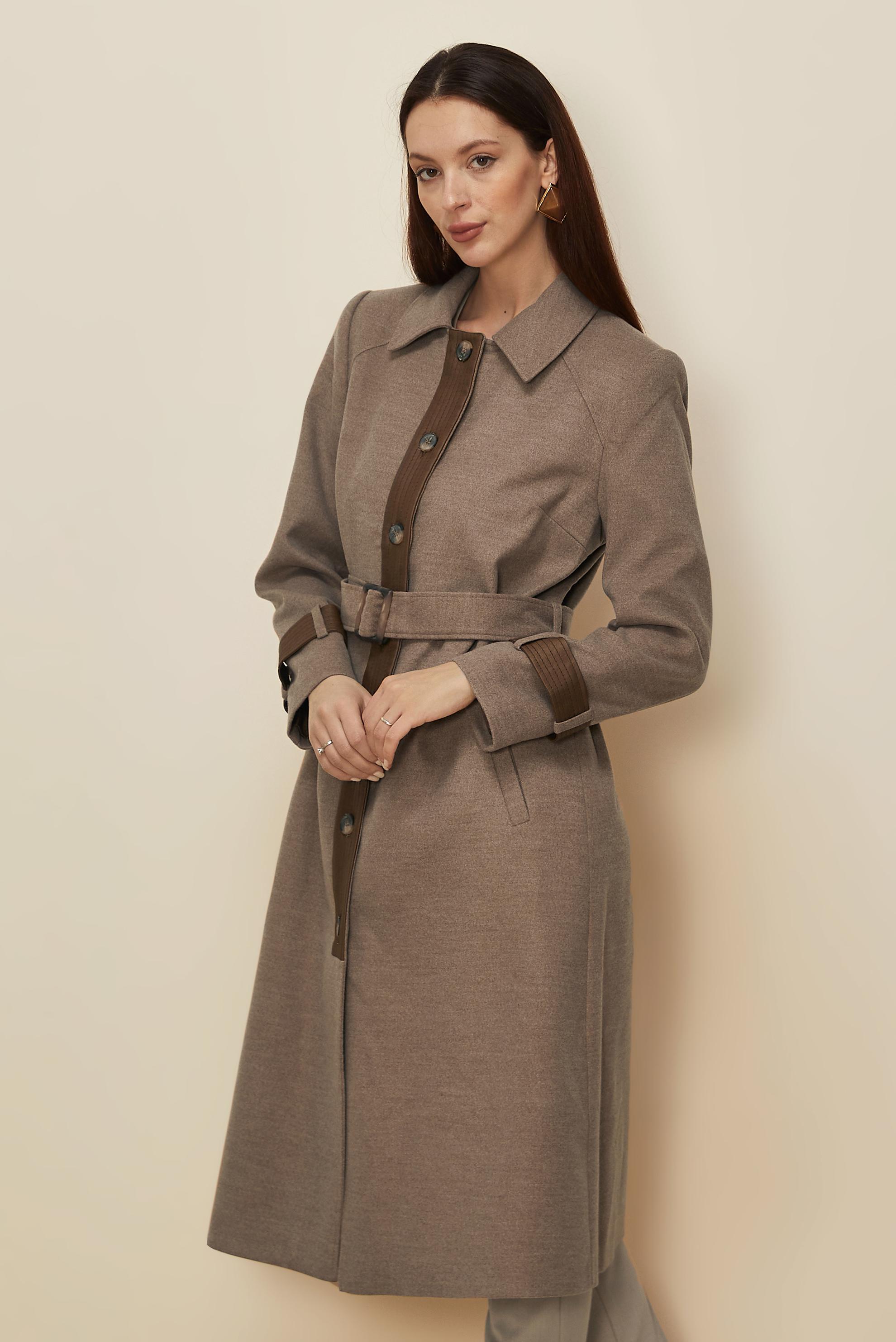 Tesettür giyim KAHVE KEMERLİ KABAN 90535