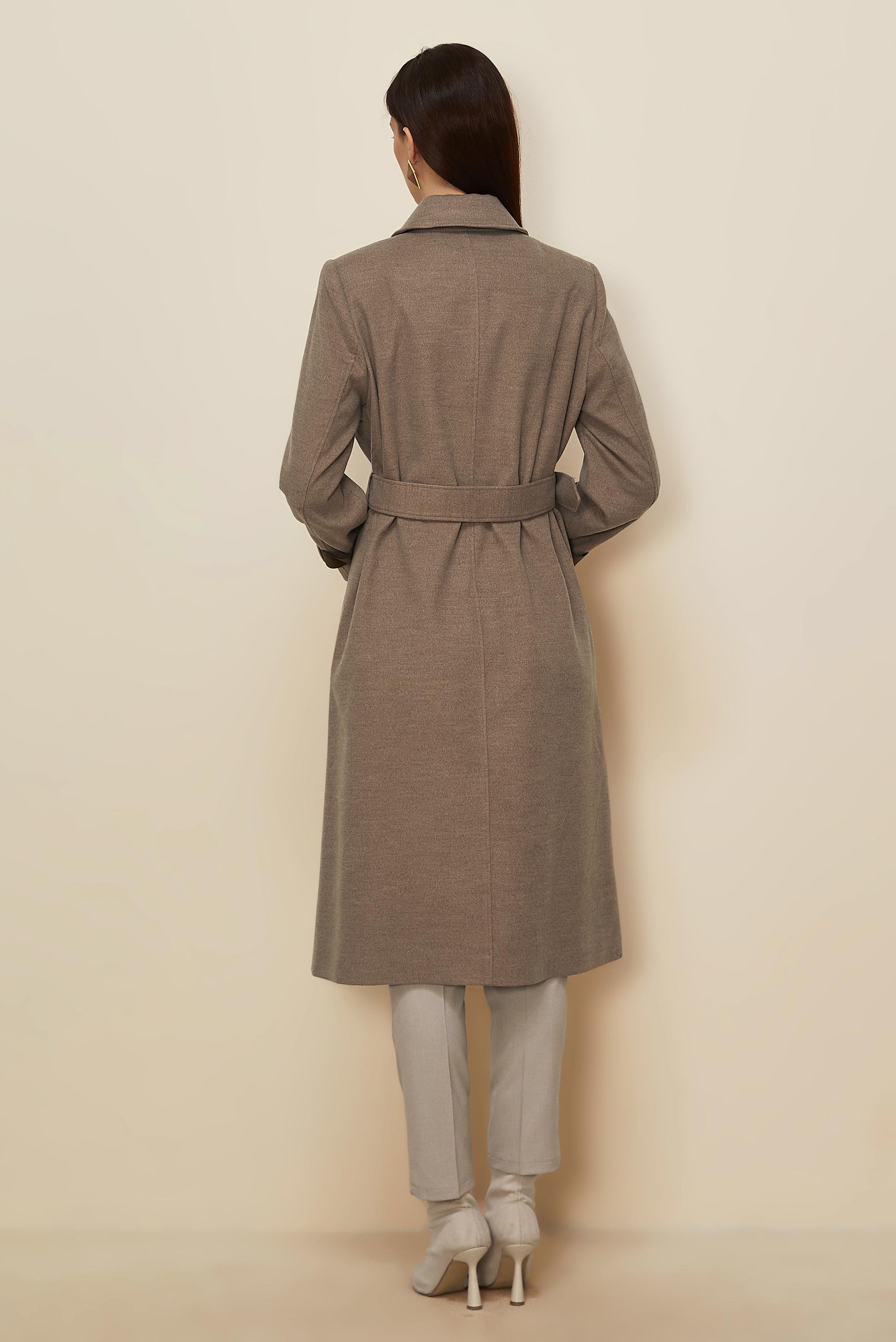 Tesettür giyim KAHVE KEMERLİ KABAN 90535