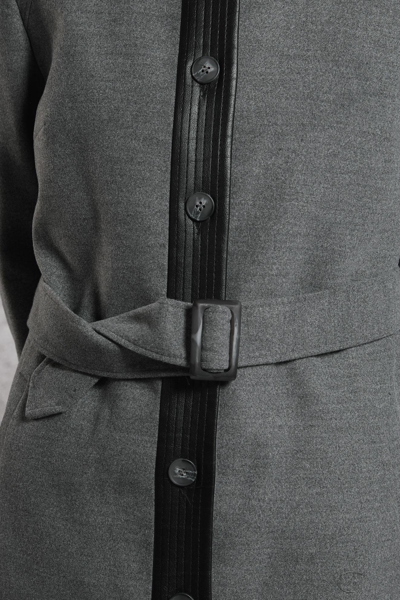 Tesettür giyim GRİ KEMERLİ KABAN 90535