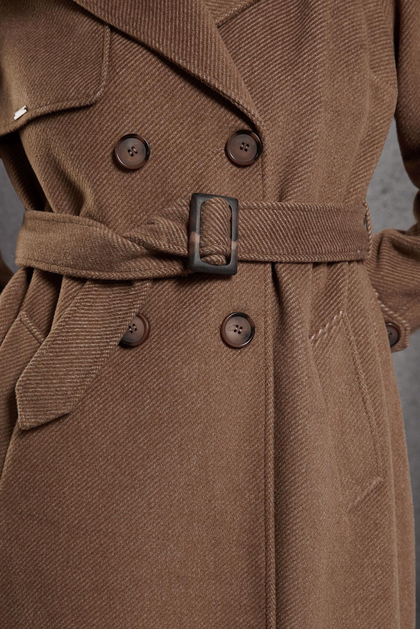 Tesettür giyim TABA KEMERLİ KAŞE KABAN 90539