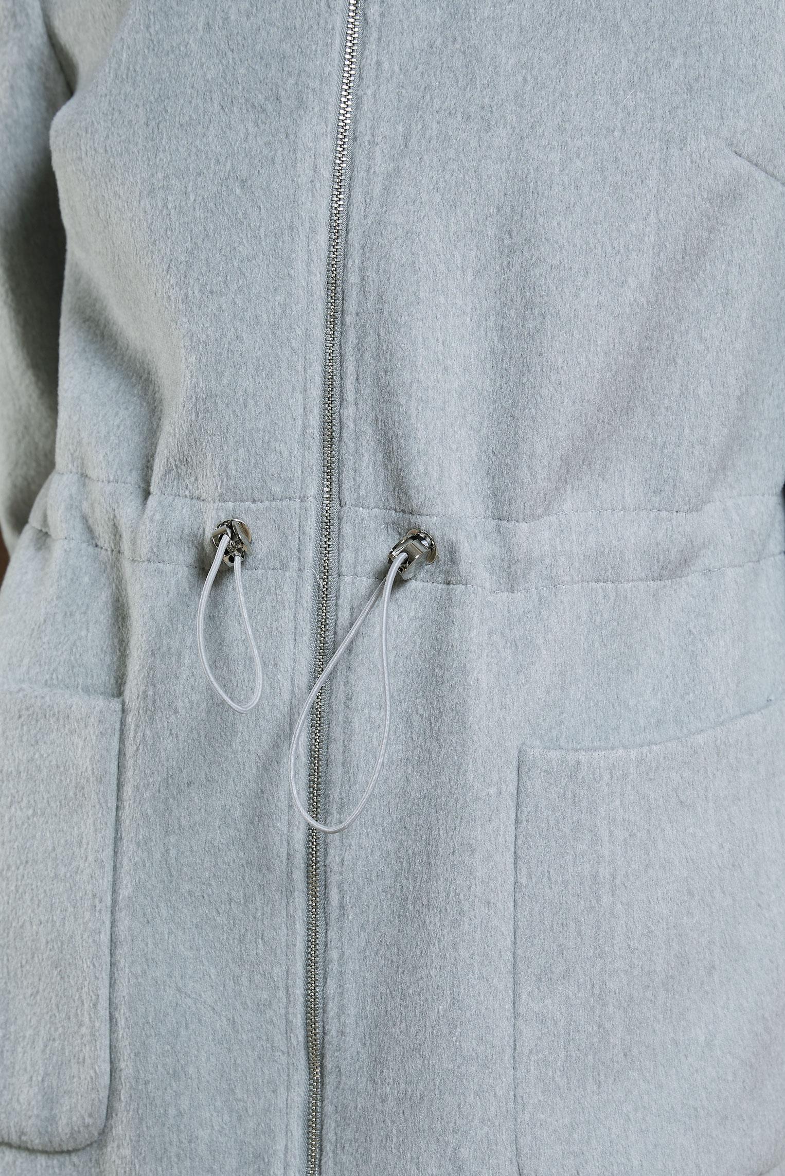 Tesettür giyim GRİ KAPÜŞONLU KABAN 90542