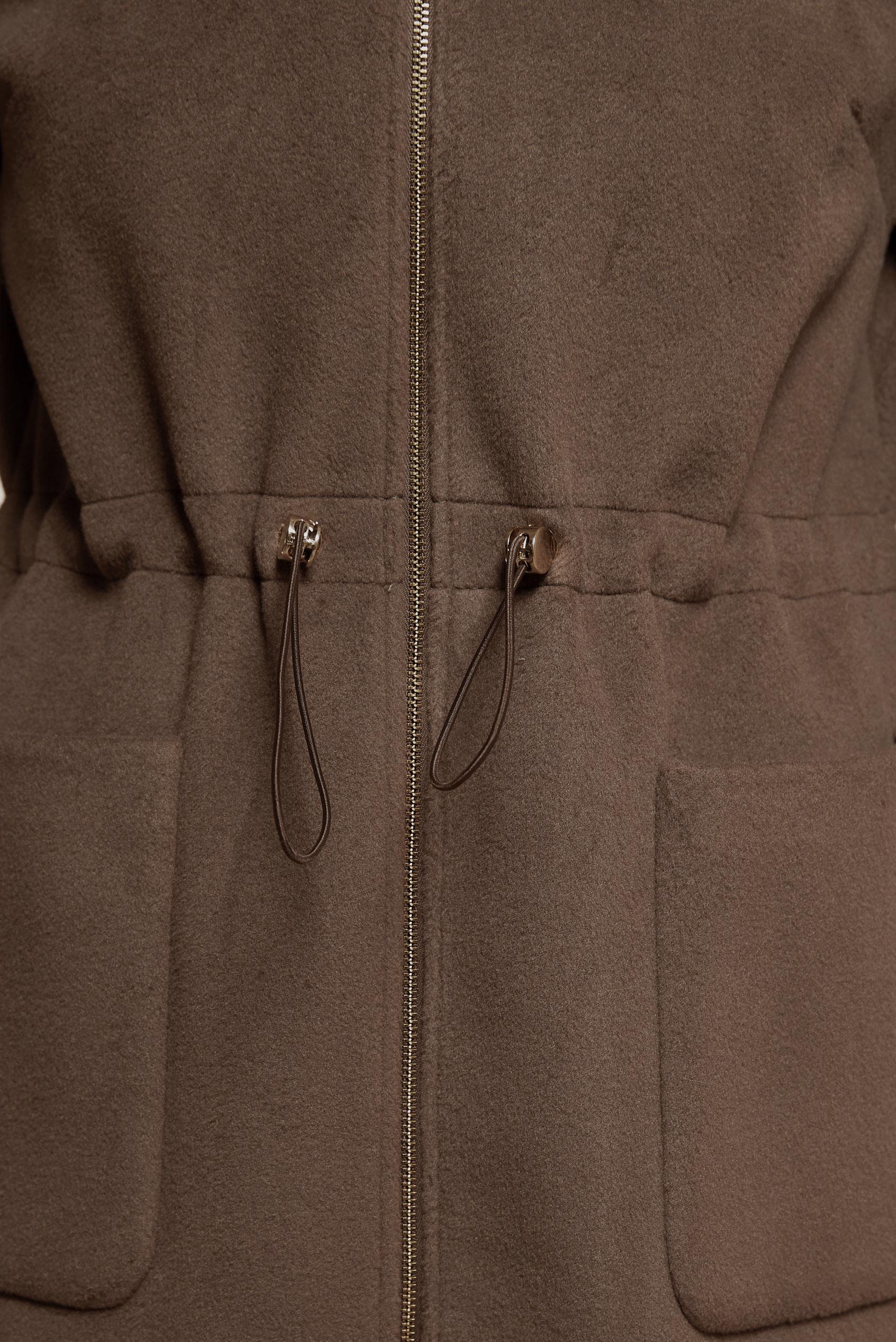 Tesettür giyim KAHVE KAPÜŞONLU KABAN 90542