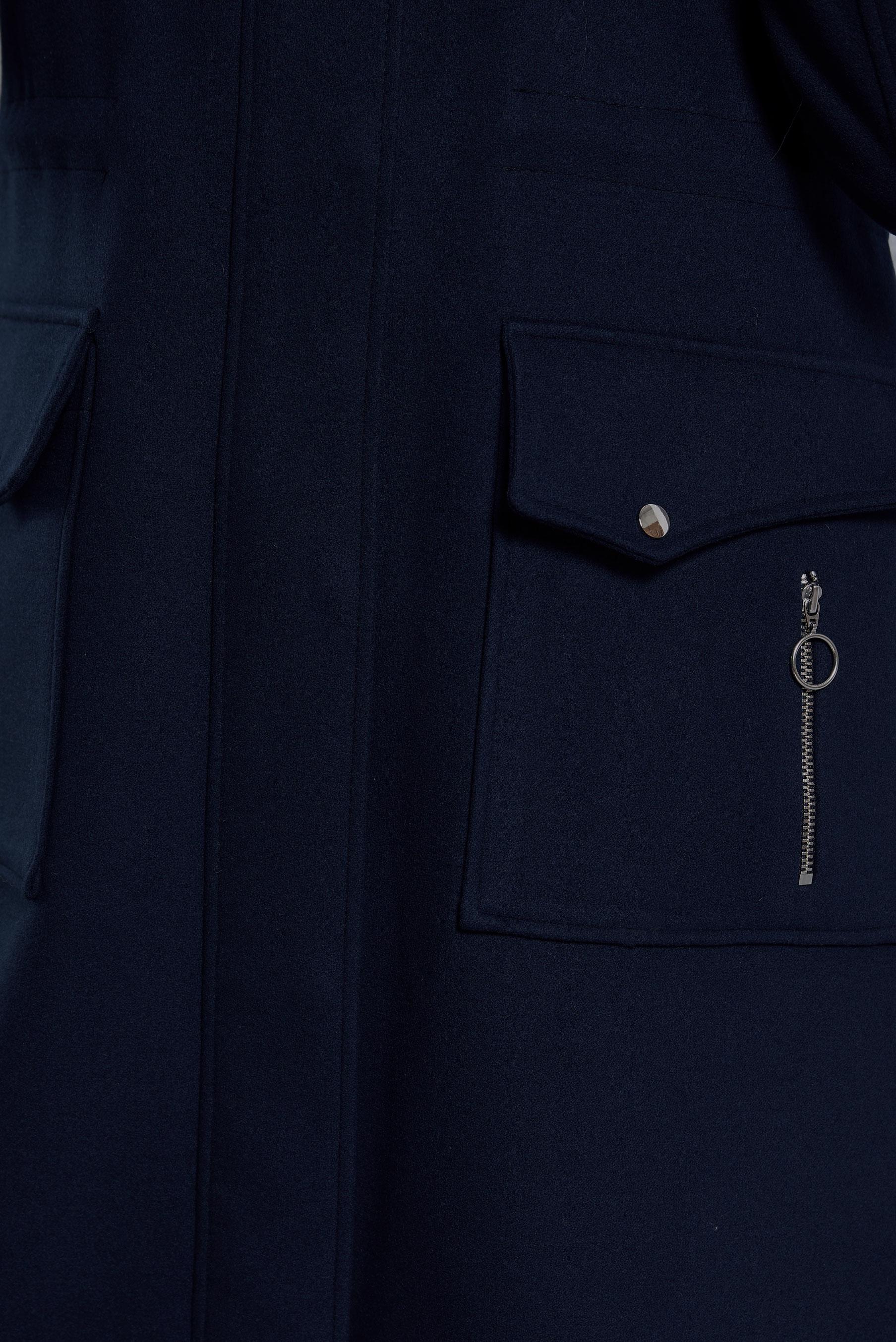 Tesettür giyim LACİVERT KAPÜŞONLU KABAN 90543