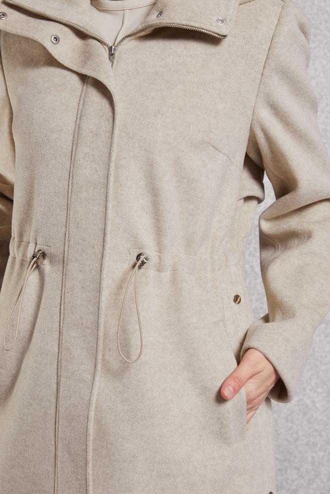 Vêtements hijab ÉCRUE MANTEAU À CAPUCHE 90545 - ALVİNA