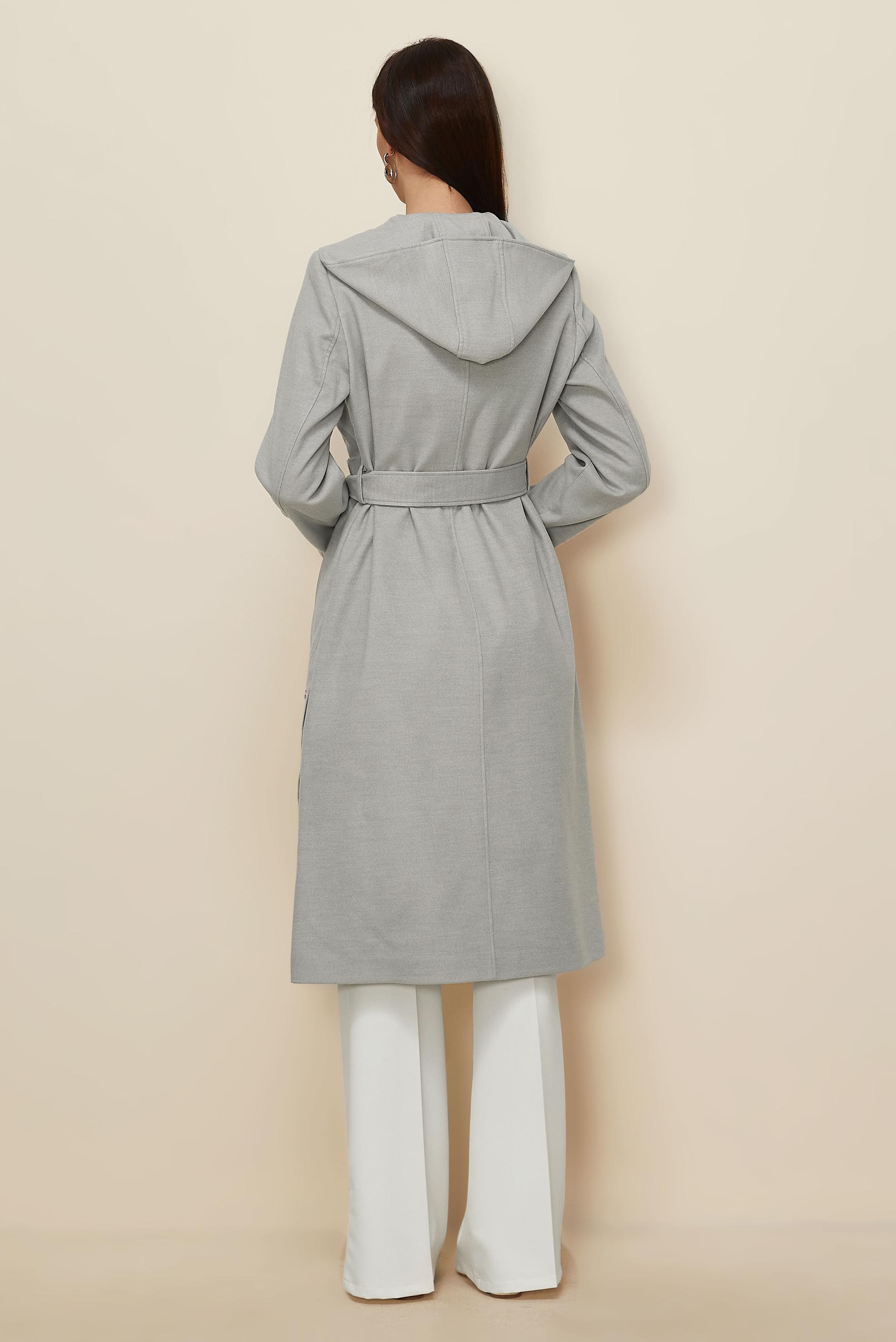 Hijab clothing GREY BELTED COAT 90547