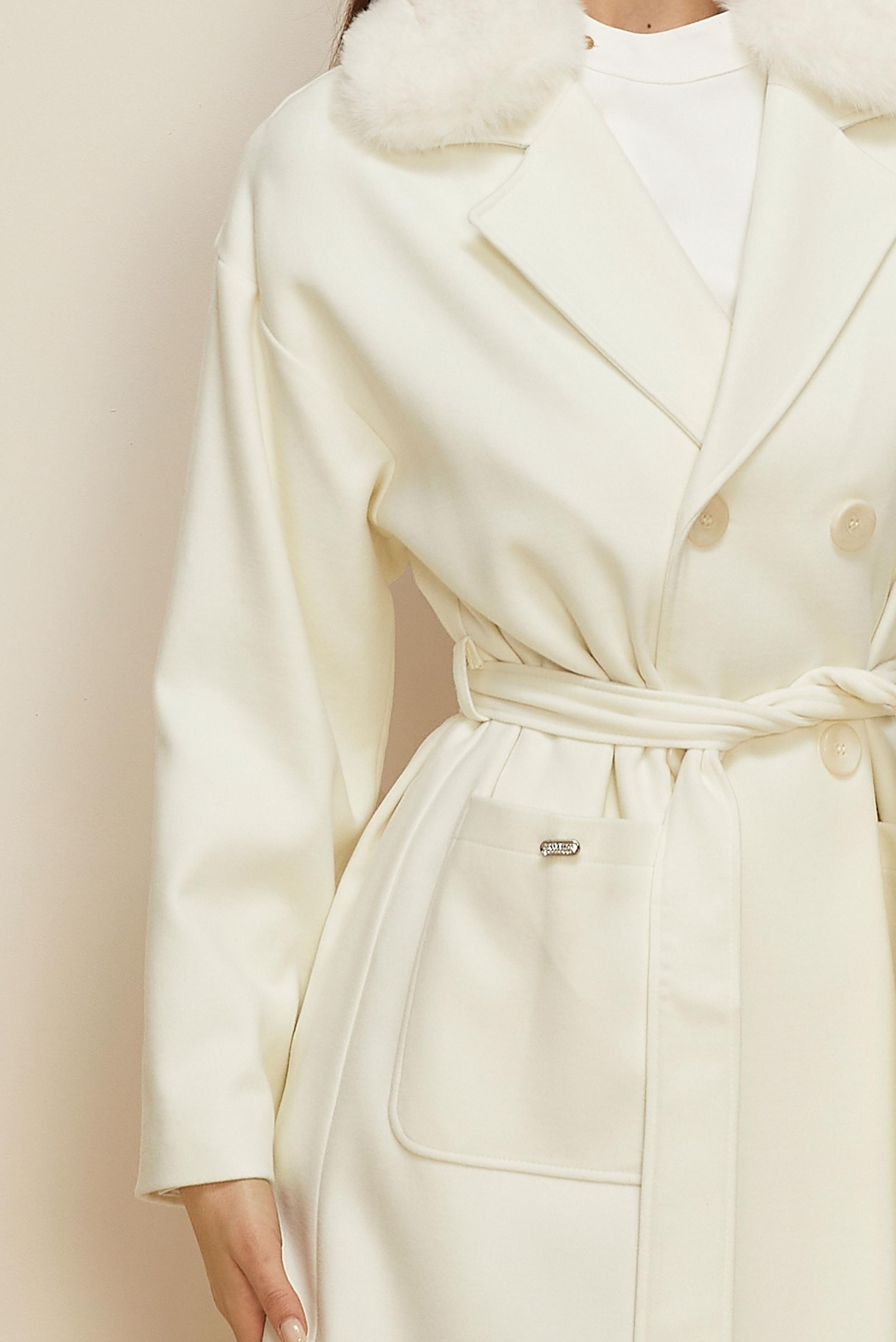 Hijab clothing WHITE BELTED COAT 90548