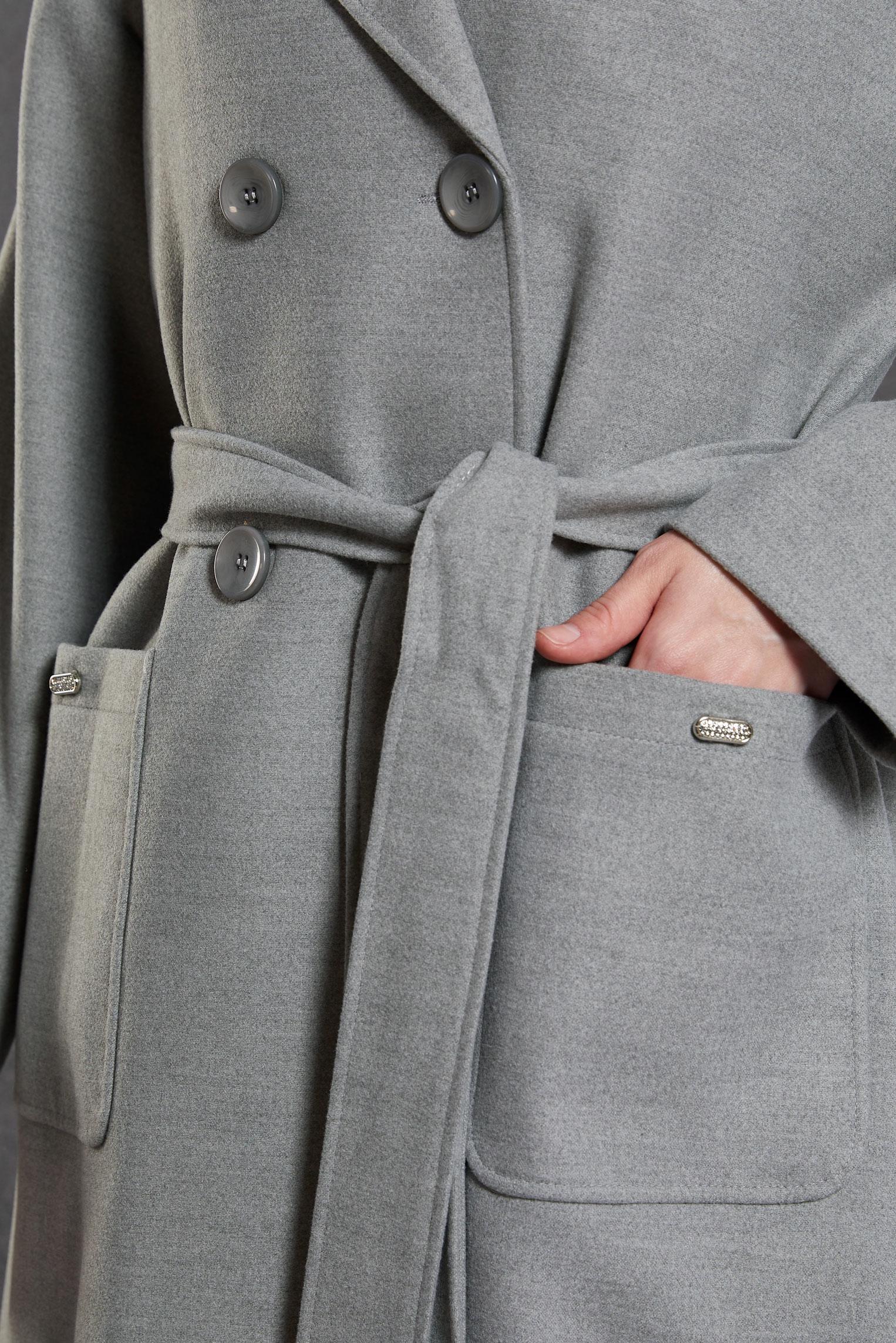 Vêtements hijab GRIS MANTEAU CEINTURÉ 90548