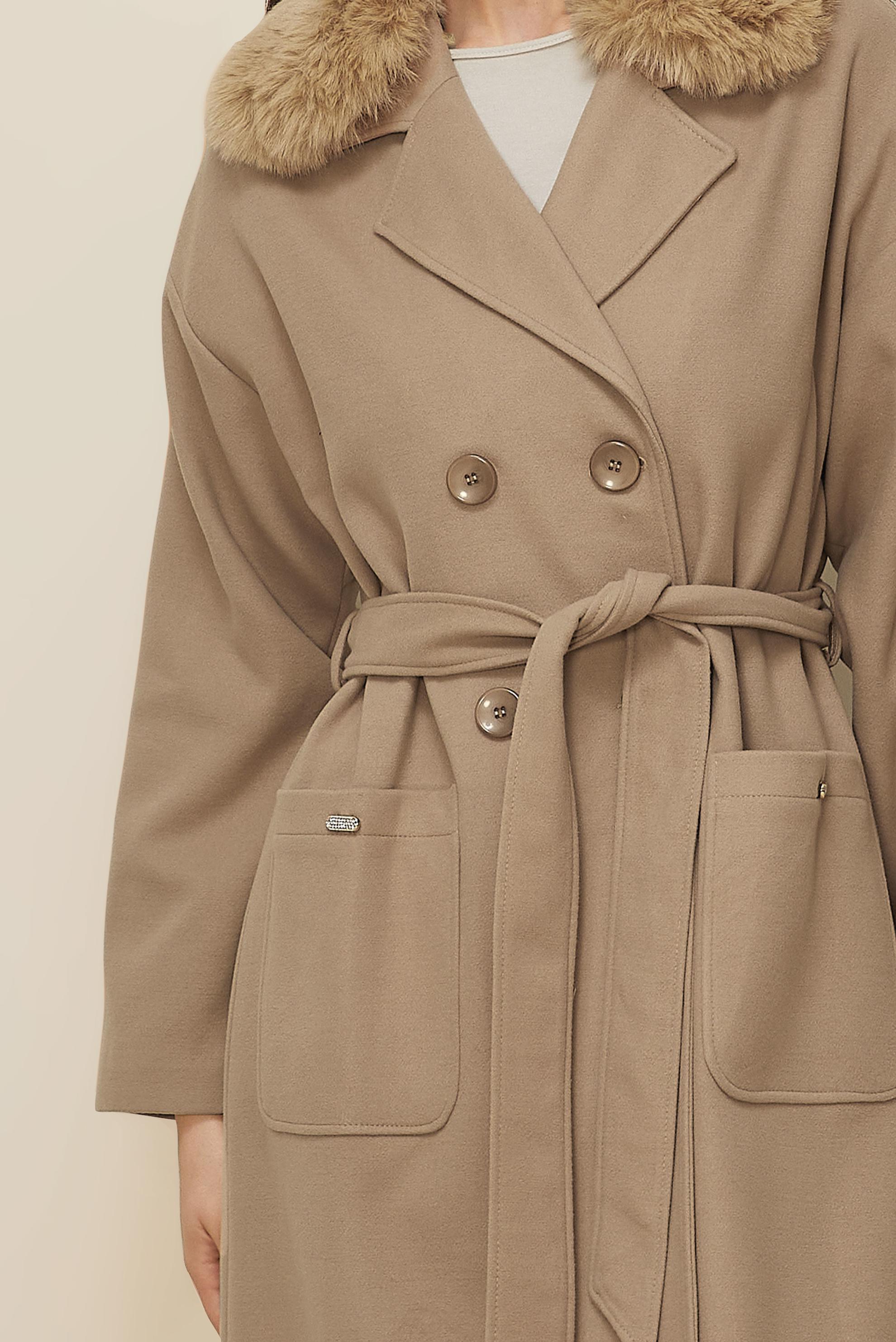 Hijab clothing BROWN BELTED COAT 90548