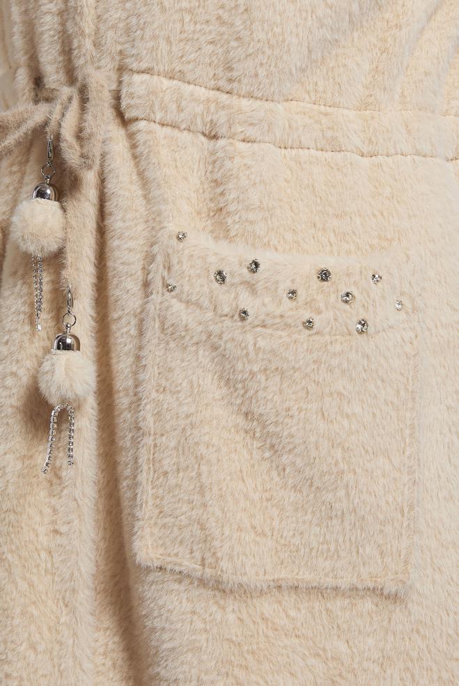 Hijab clothing BROWN FUR DETAILED COAT 90549 - ALVİNA