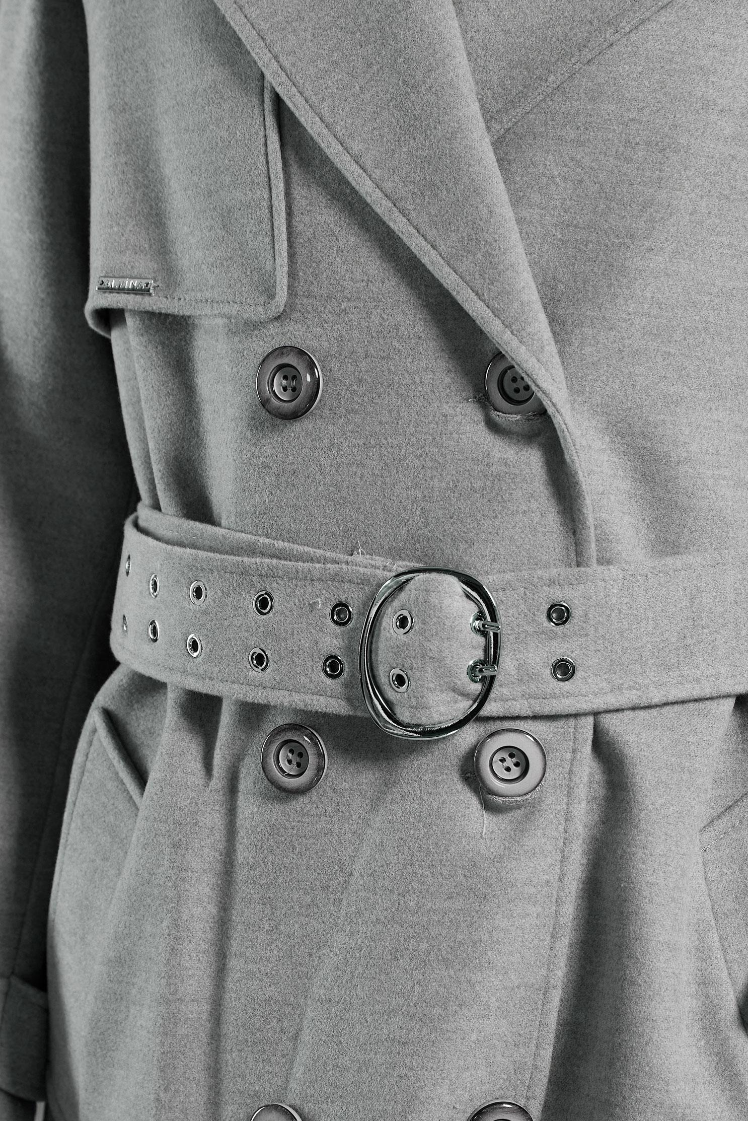 Tesettür giyim GRİ KEMERLİ KABAN 90551