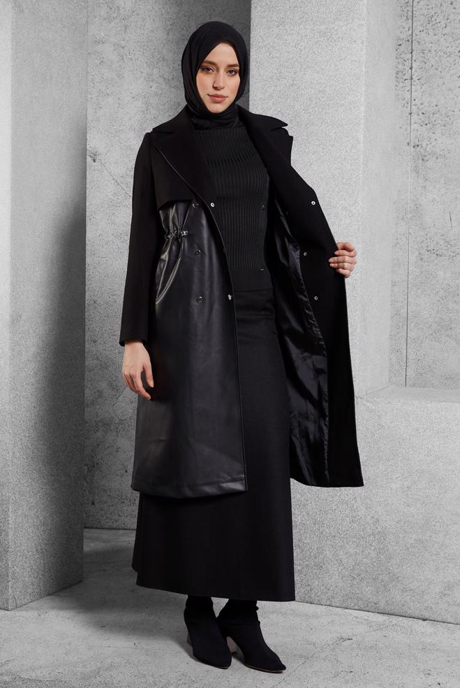 Vêtements hijab NOIR GILET À SMOKING 90554 - ALVİNA