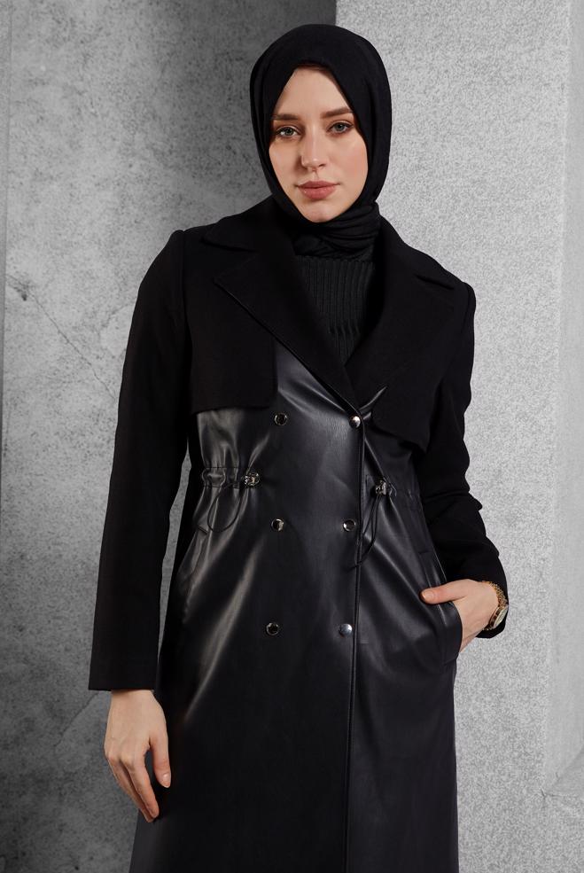 Vêtements hijab NOIR GILET À SMOKING 90554 - ALVİNA
