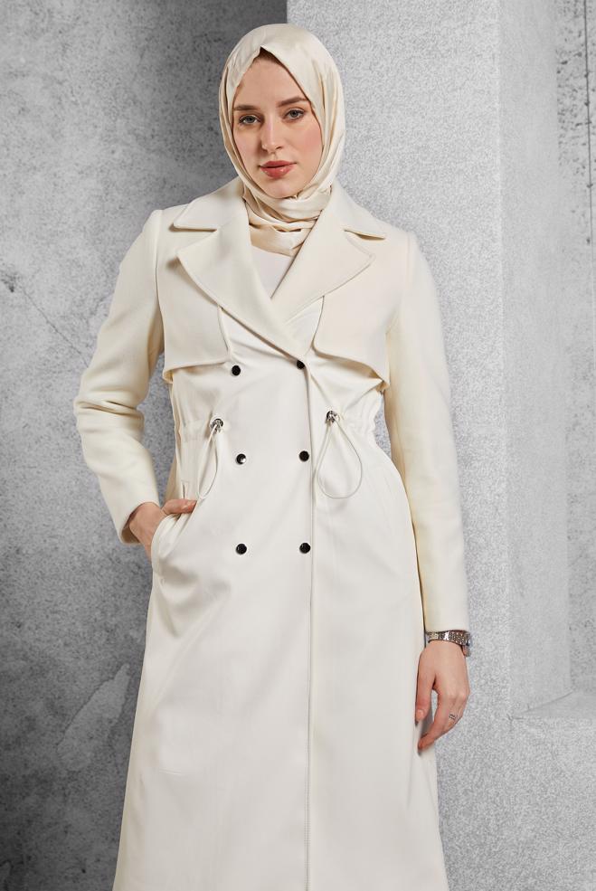 Vêtements hijab BLANC GILET À SMOKING 90554 - ALVİNA