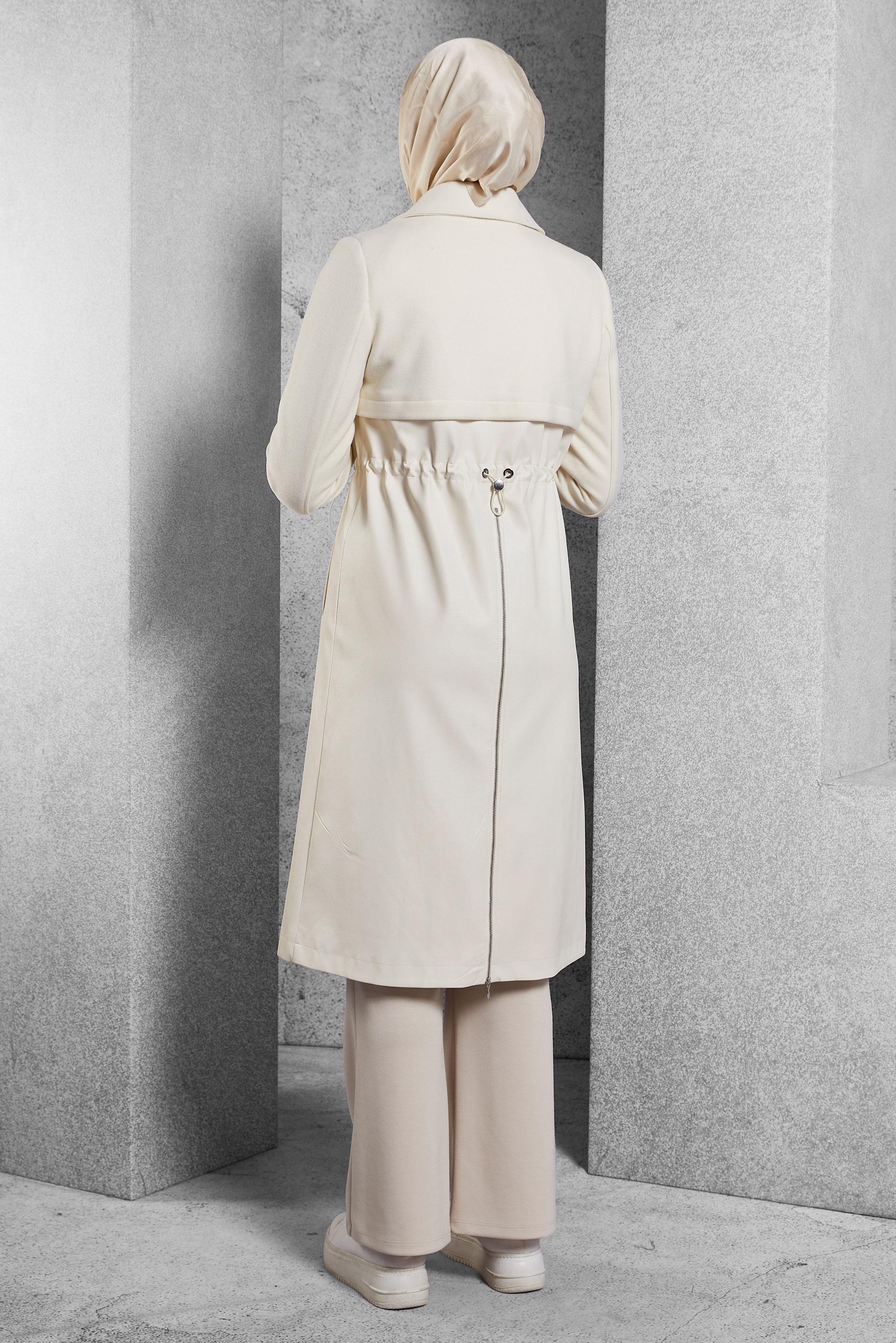 Hijab clothing WHITE SMOCKING WAIST COAT 90554