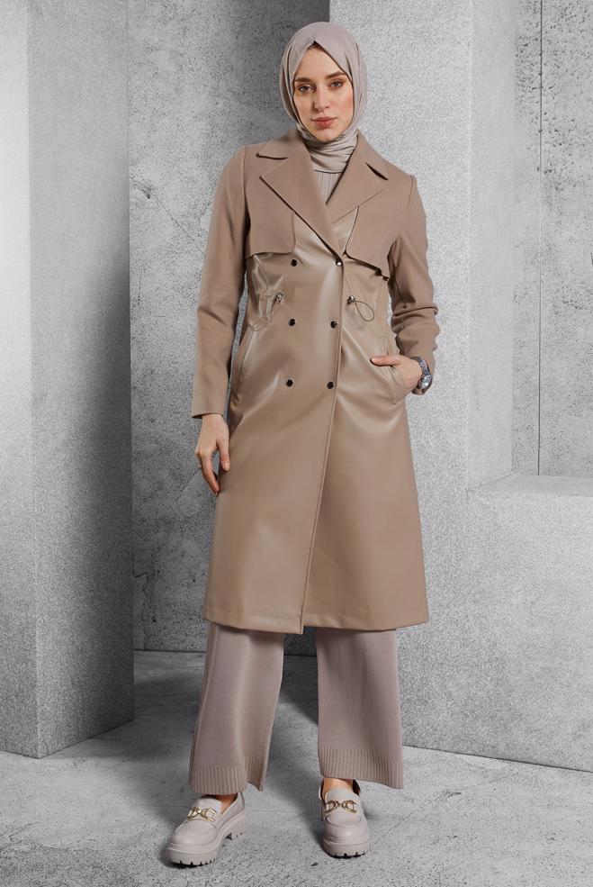 Vêtements hijab BRUN GILET À SMOKING 90554 - ALVİNA