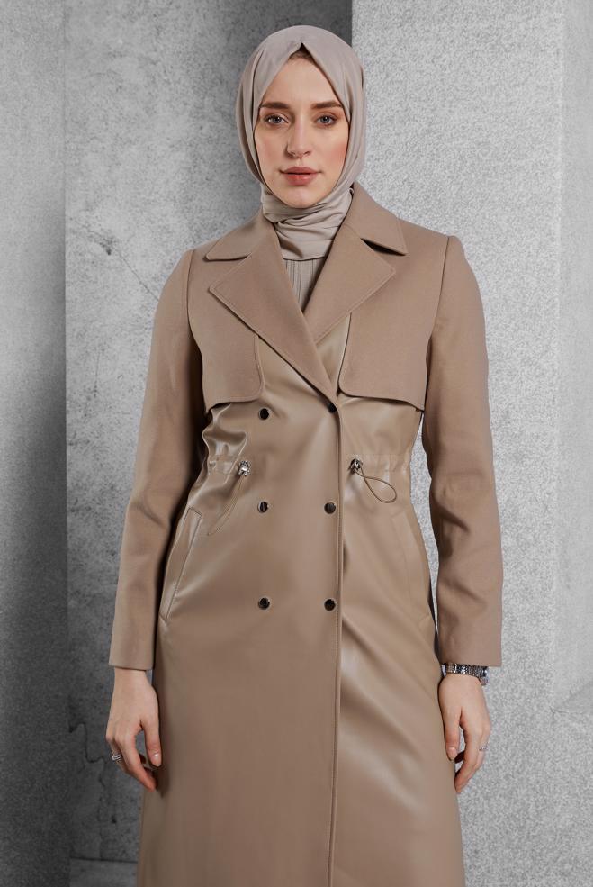 Vêtements hijab BRUN GILET À SMOKING 90554 - ALVİNA