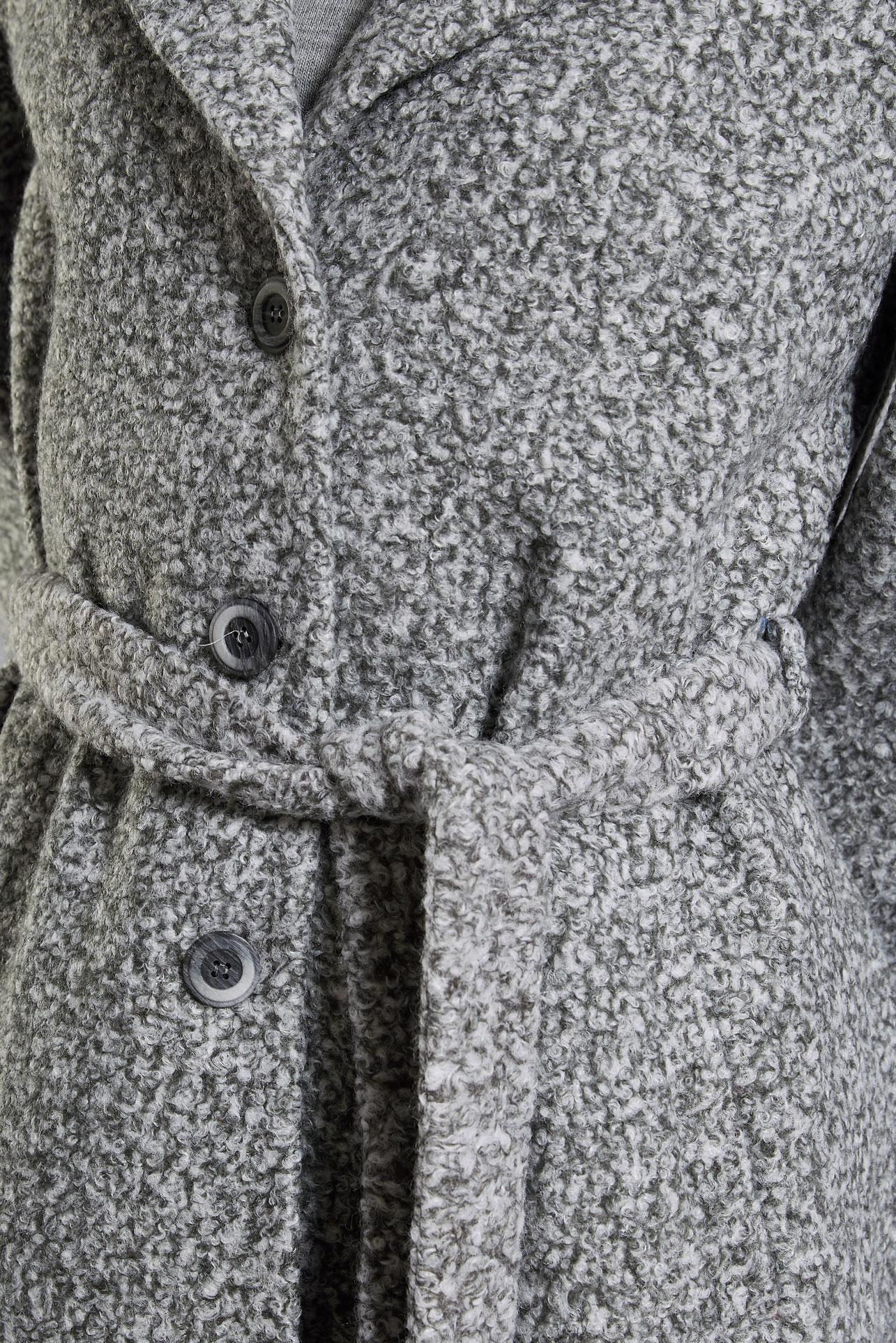 Tesettür giyim GRİ KUŞAKLI KABAN 90556