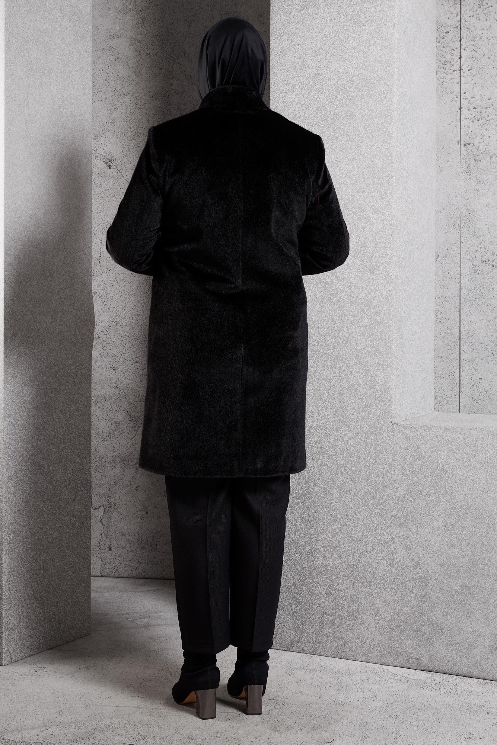 Vêtements hijab NOIR MANTEAU GRANDE TAILLE 90557