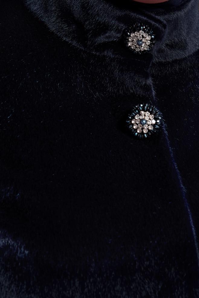 Vêtements hijab BLEU MARINE MANTEAU GRANDE TAILLE 90557 - ALVİNA