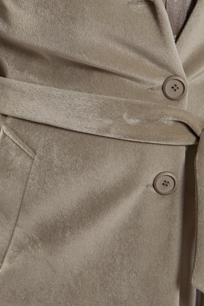 Vêtements hijab BEIGE MANTEAU CEINTURÉ 90558 - ALVİNA